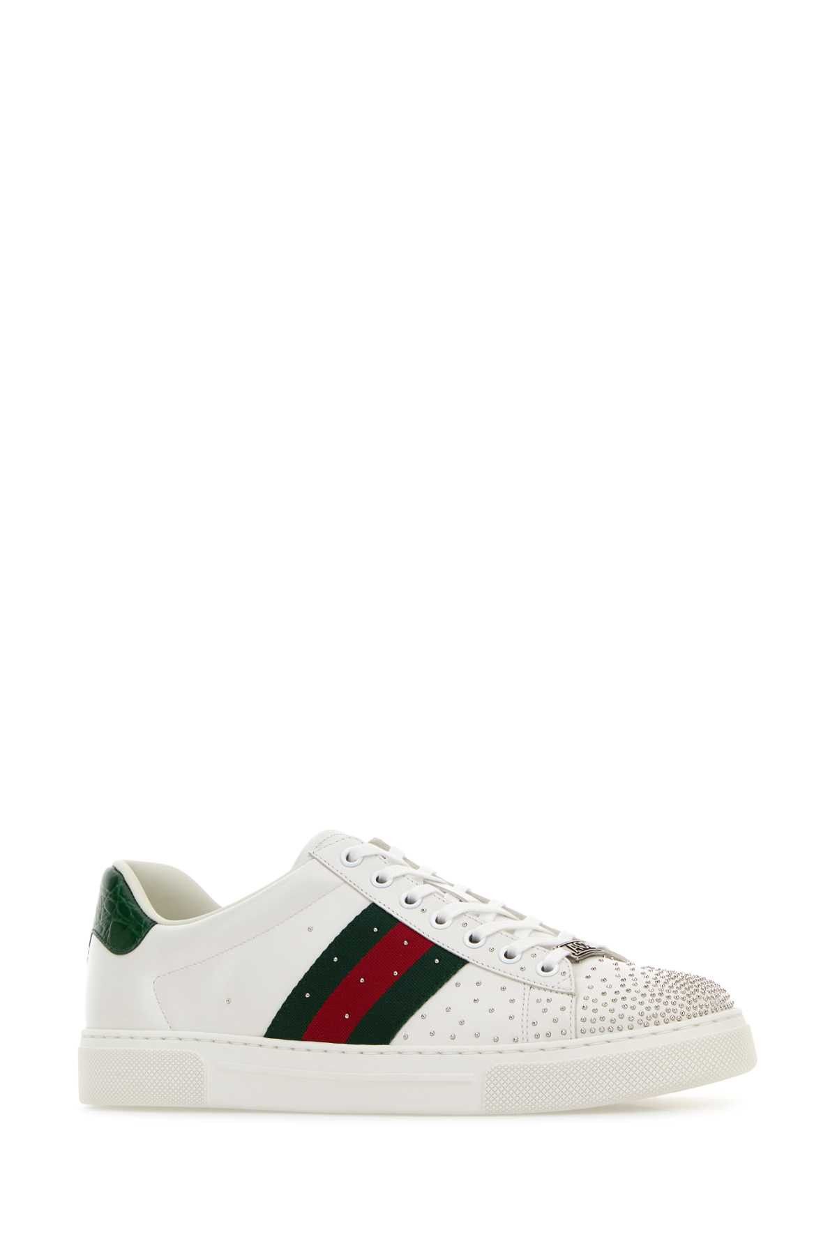 Gucci White Leather Gucci Ace Sneakers Size US 11 / EU 44 - 2 Thumbnail