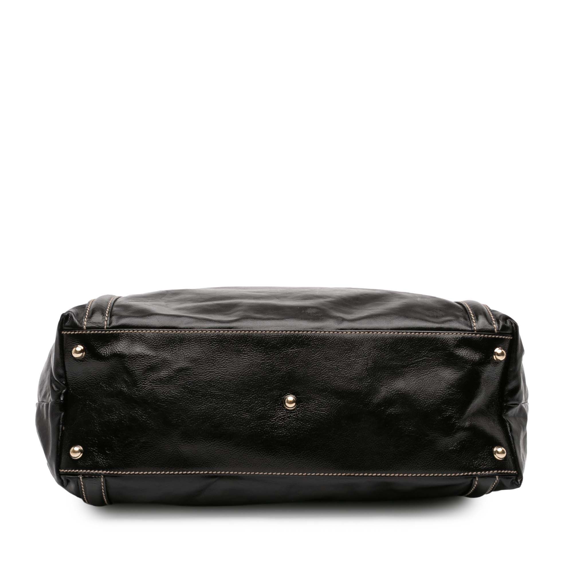 Gucci Gucci Patent Dialux Britt Web Tote Size ONE SIZE - 3 Thumbnail