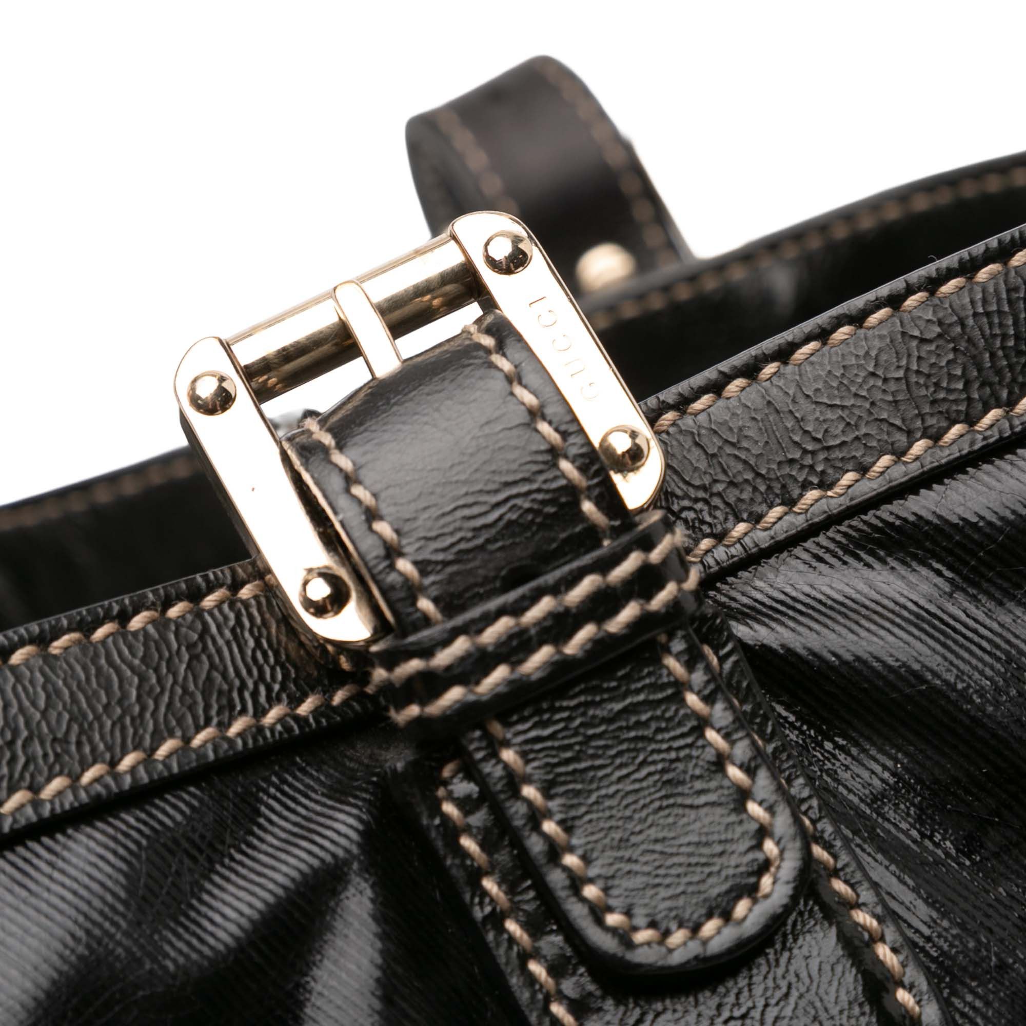 Gucci Gucci Patent Dialux Britt Web Tote Size ONE SIZE - 8 Thumbnail