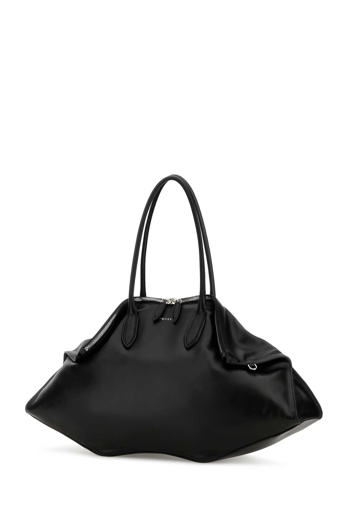 Alexander McQueen Black Leather Maxi Manta Shoulder Bag Size ONE SIZE - 2 Thumbnail