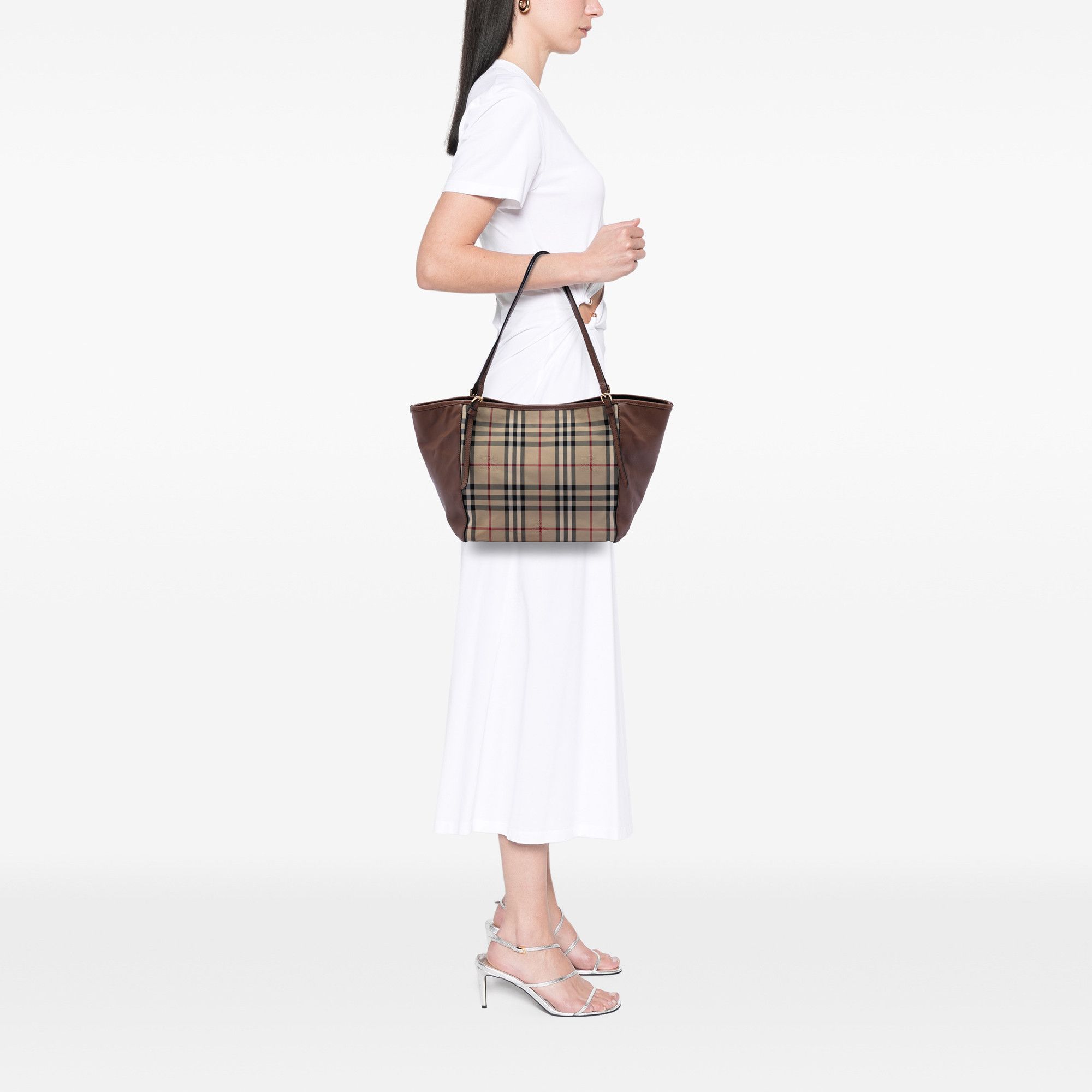 Burberry Burberry Small Haymarket Check Canvas and Leather Canterbury Tote Size ONE SIZE - 7 Thumbnail