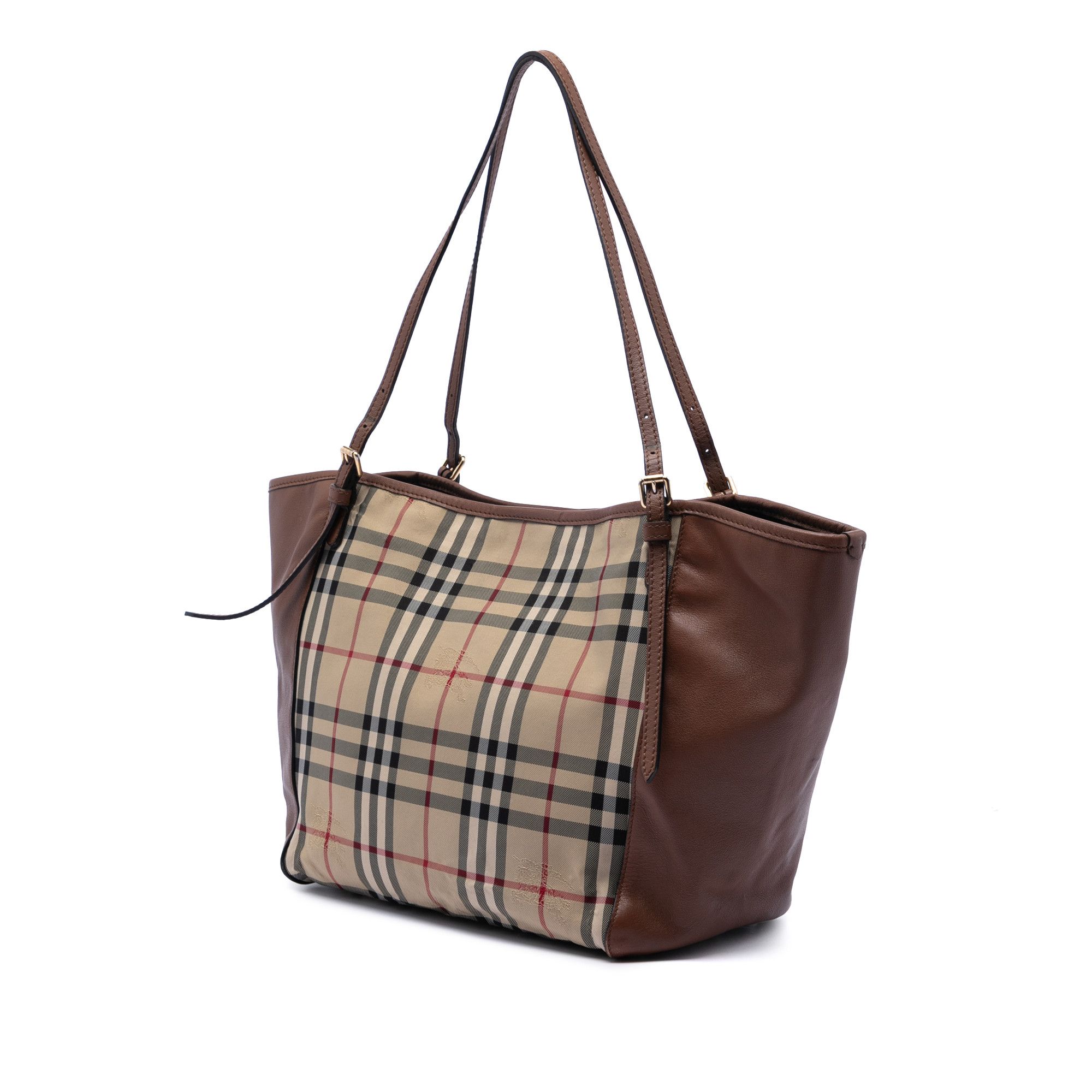 Burberry Burberry Small Haymarket Check Canvas and Leather Canterbury Tote Size ONE SIZE - 2 Thumbnail