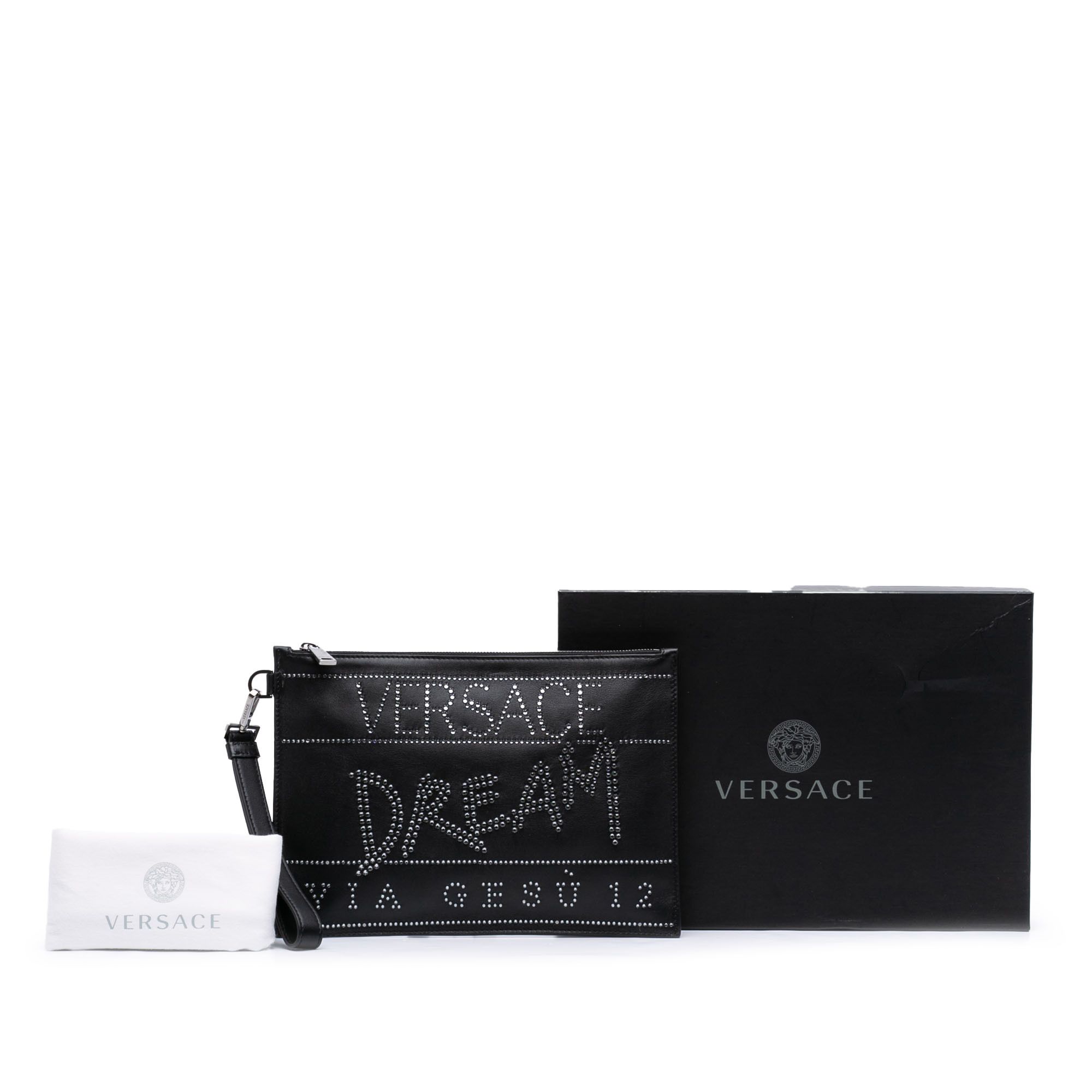 Versace Versace Crystal Embellished Leather Clutch Size ONE SIZE - 11 Thumbnail