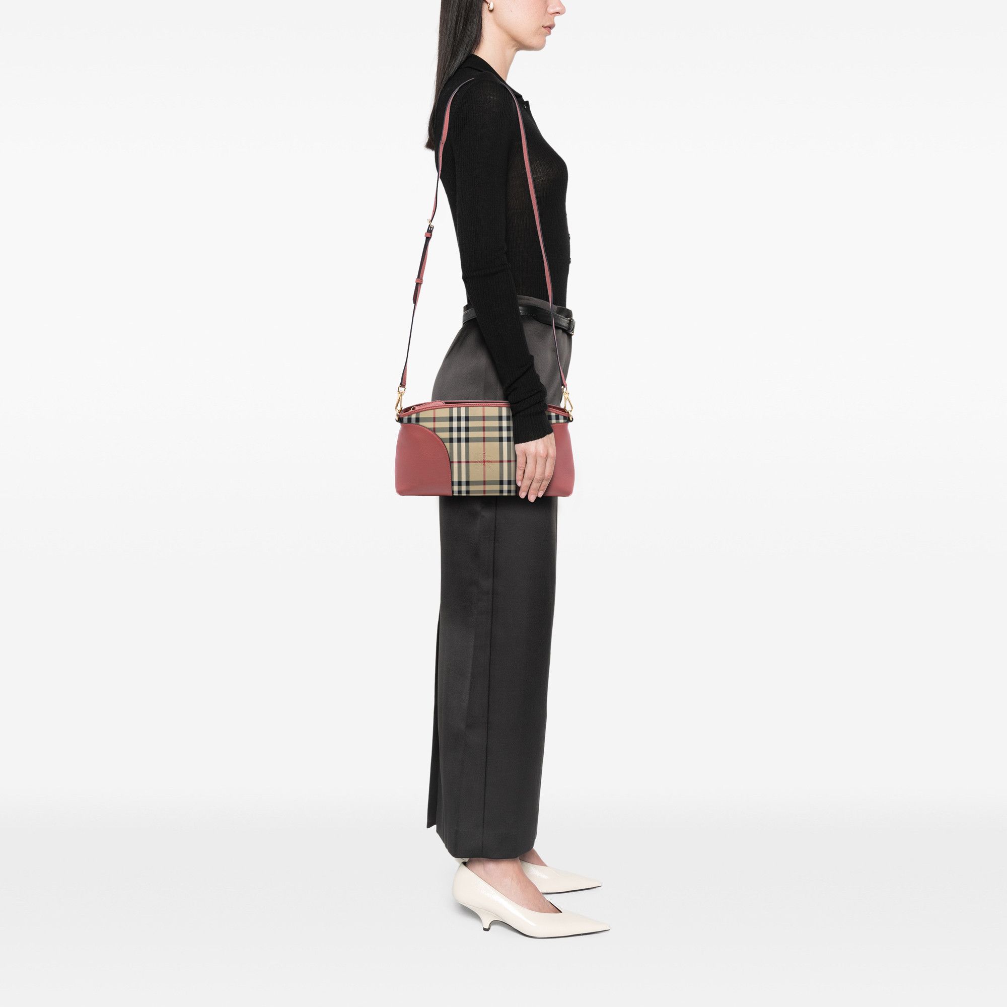 Burberry Burberry Small Horseferry Check Coated Canvas Chichester Crossbody Size ONE SIZE - 7 Thumbnail