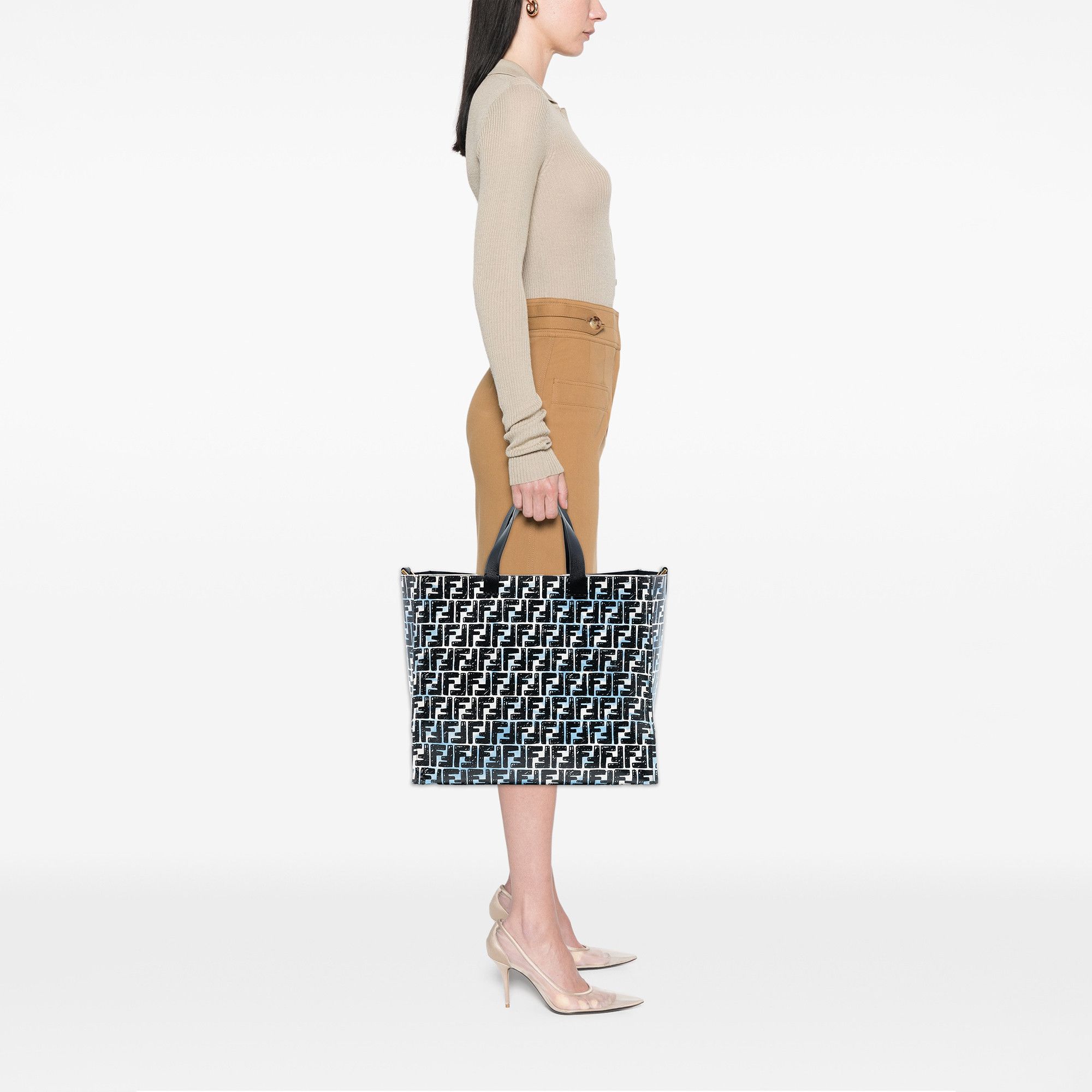 Fendi Fendi Joshua Vides Zucca Coated Canvas Cloudy Shopper Satchel Size ONE SIZE - 7 Thumbnail