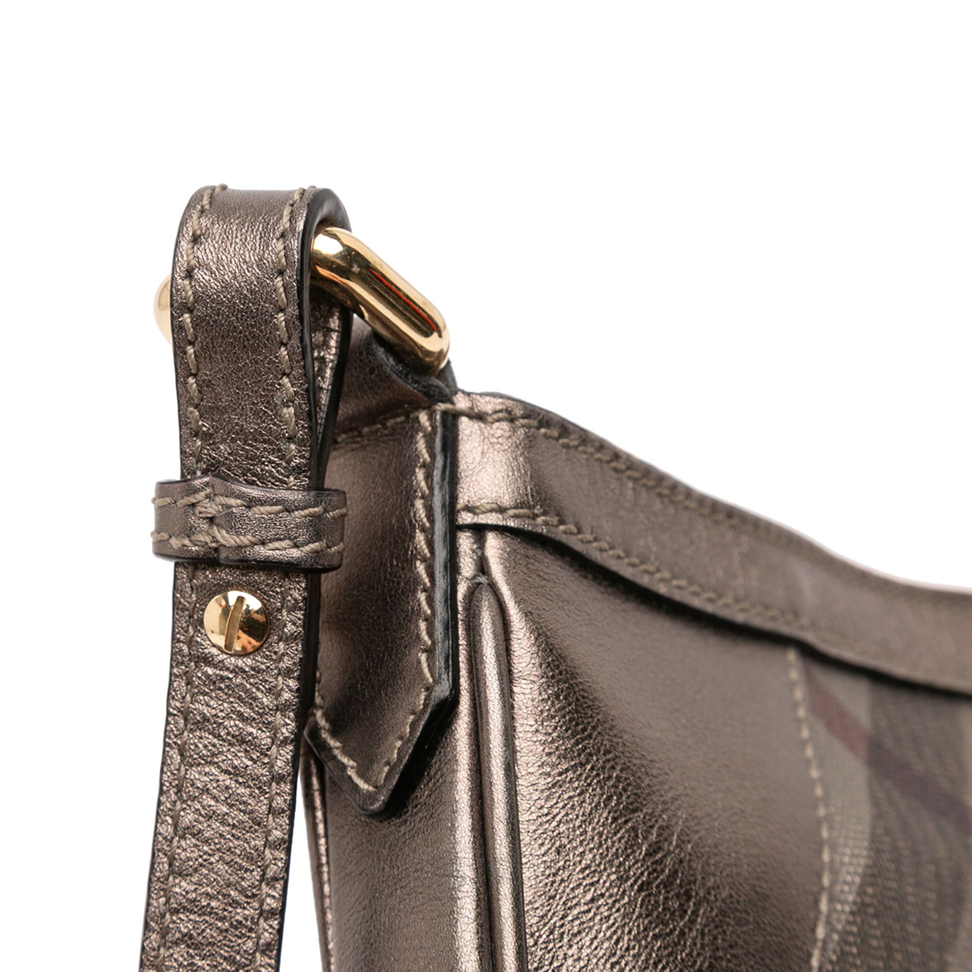 Burberry Burberry Supernova Check Canvas and Metallic Leather Crossbody Size ONE SIZE - 10 Thumbnail