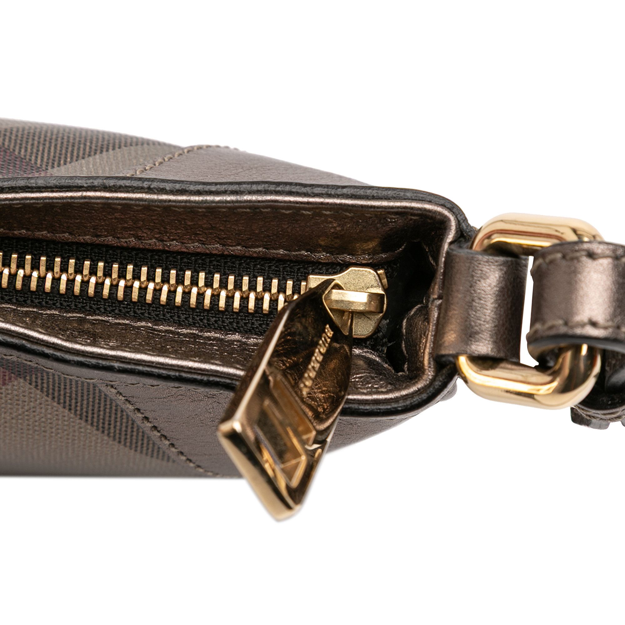 Burberry Burberry Supernova Check Canvas and Metallic Leather Crossbody Size ONE SIZE - 8 Thumbnail