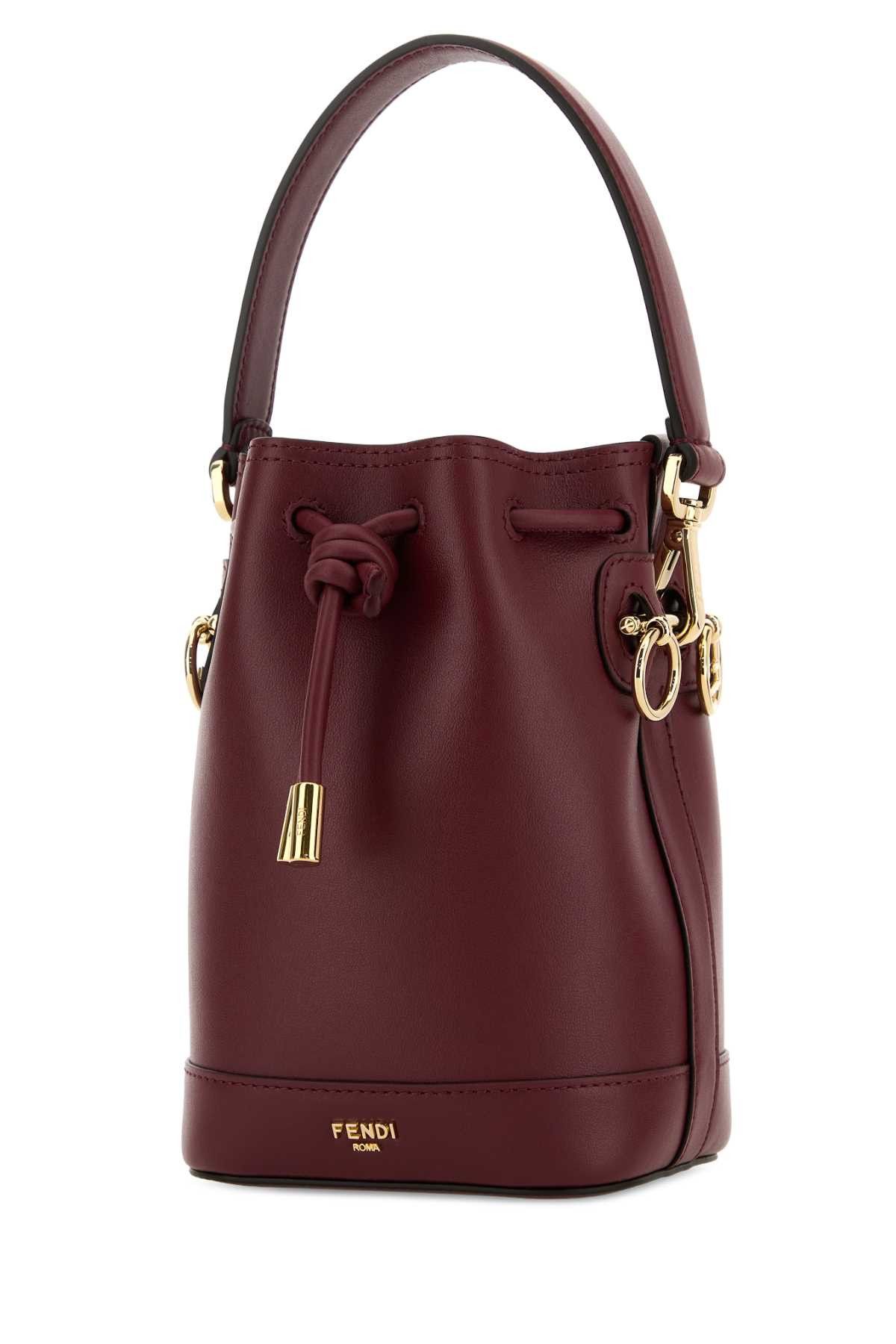 Fendi Burgundy Leather Mon Tresor Bucket Bag Size ONE SIZE - 2 Thumbnail