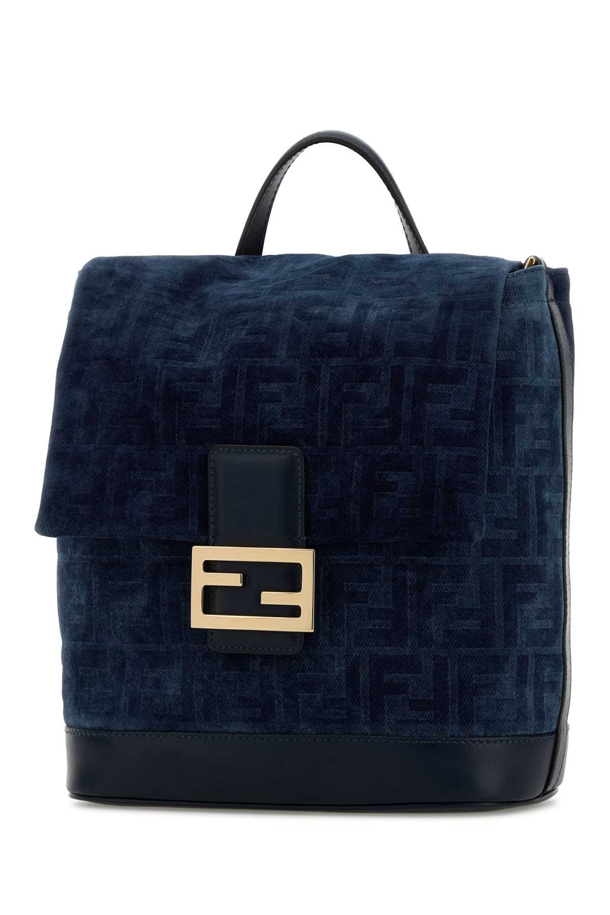 Fendi Blue Velvet Backpack Size ONE SIZE - 2 Thumbnail