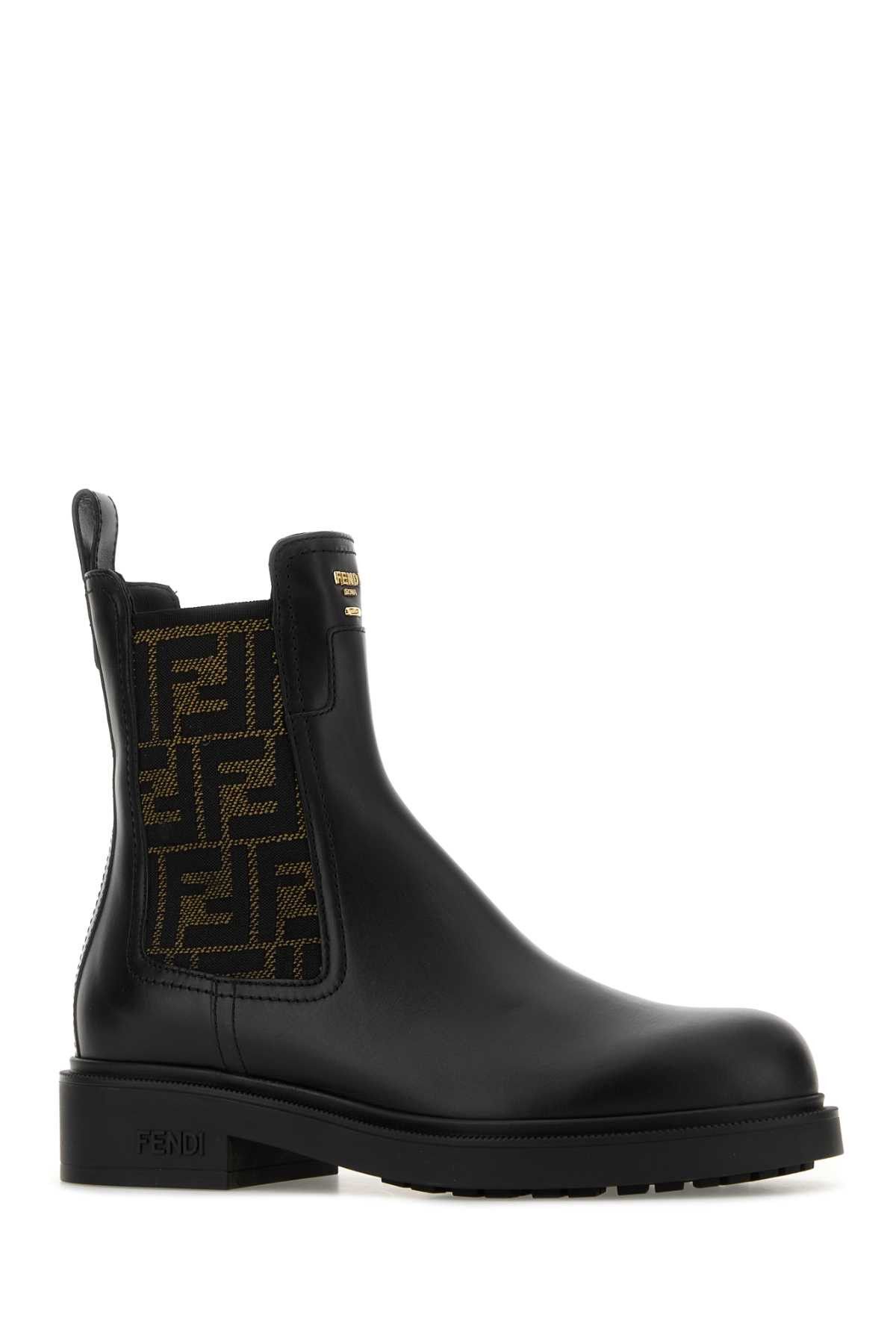Fendi Black Leather Fendi Filo Ankle Boots Size US 6 / IT 36 - 2 Thumbnail