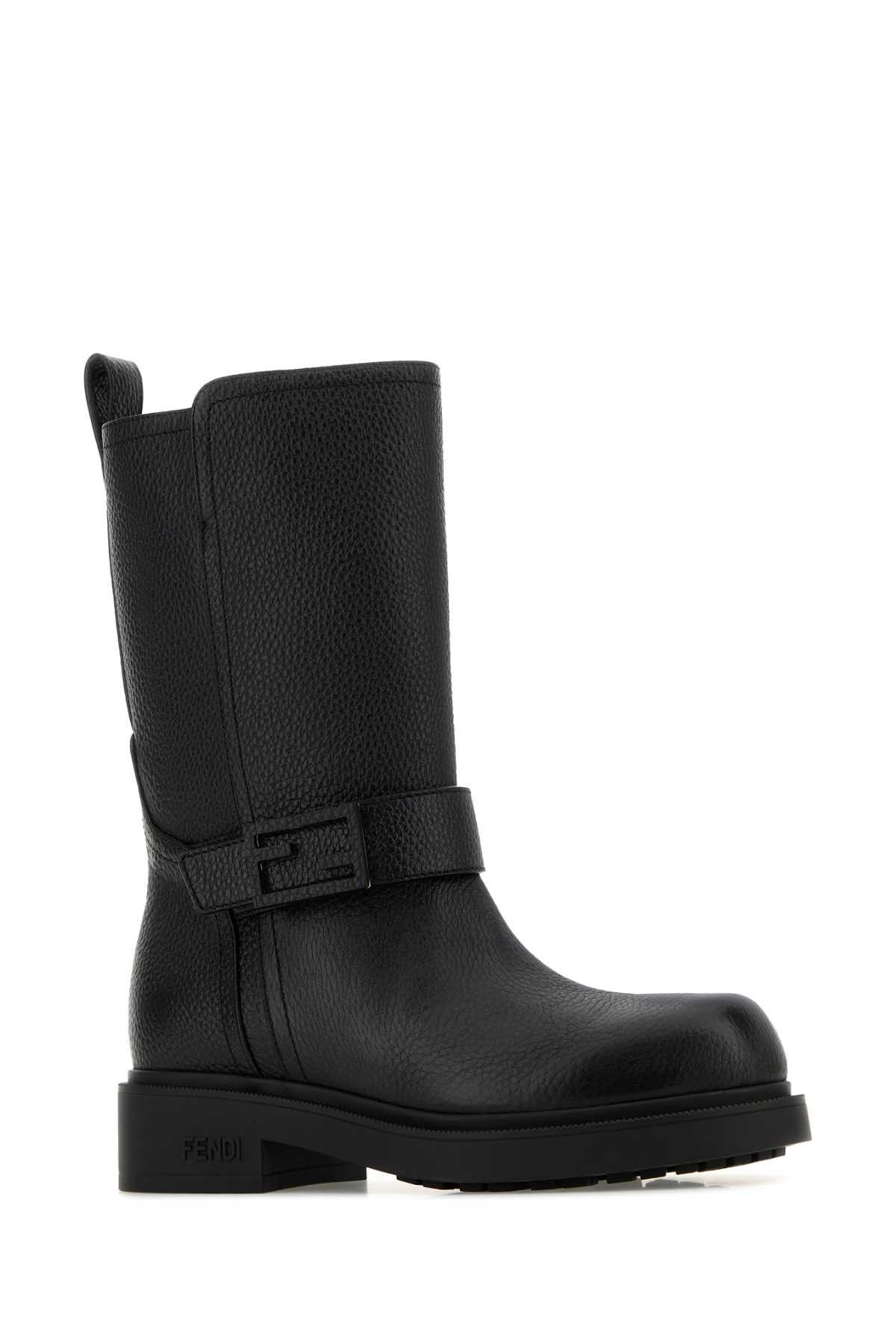 Fendi Black Leather Fendi Filo Boots Size US 6 / IT 36 - 2 Thumbnail