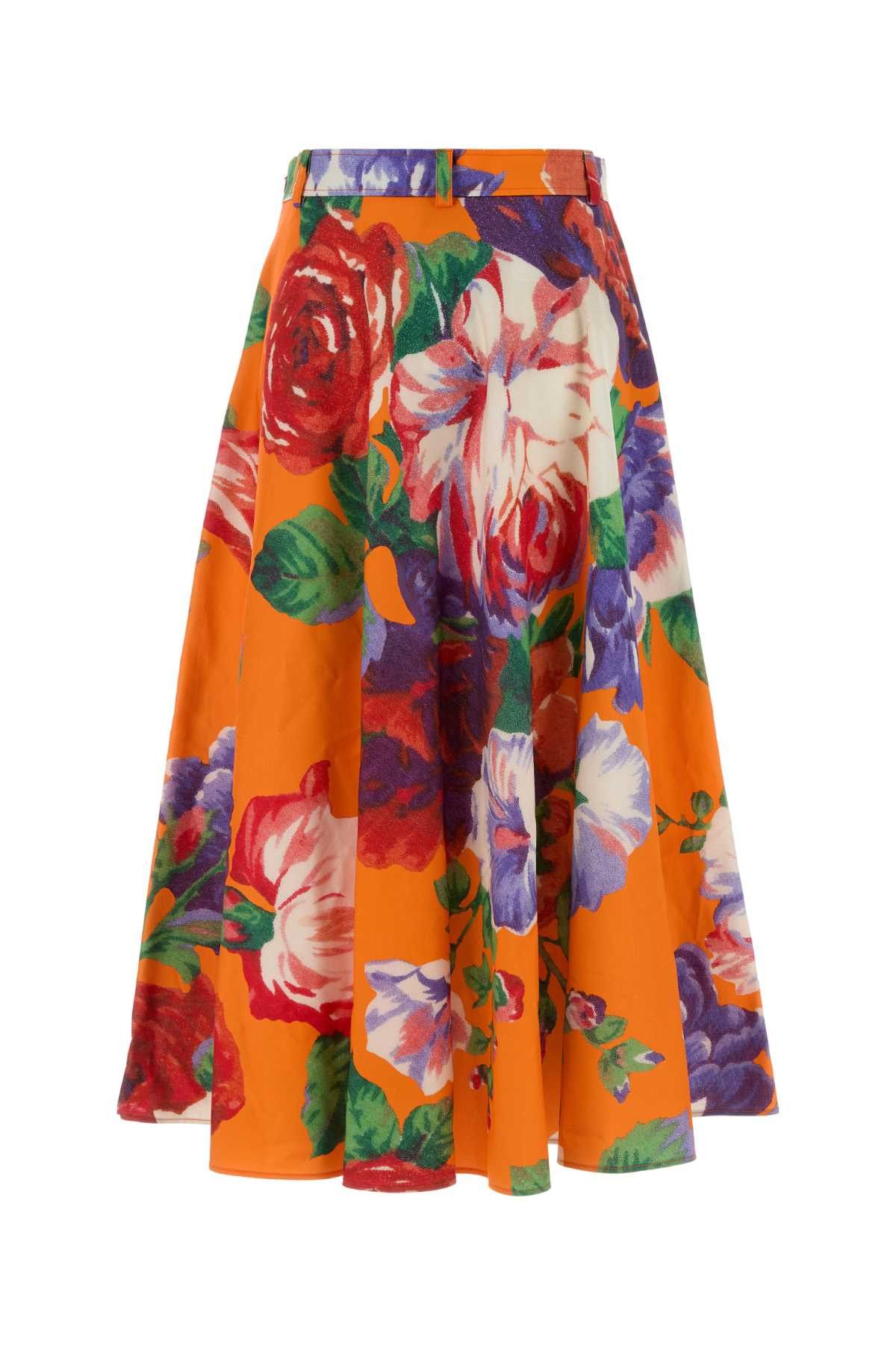 Moschino Printed Stretch Cotton Skirt Size 26" / US 2 / IT 38 - 2 Thumbnail