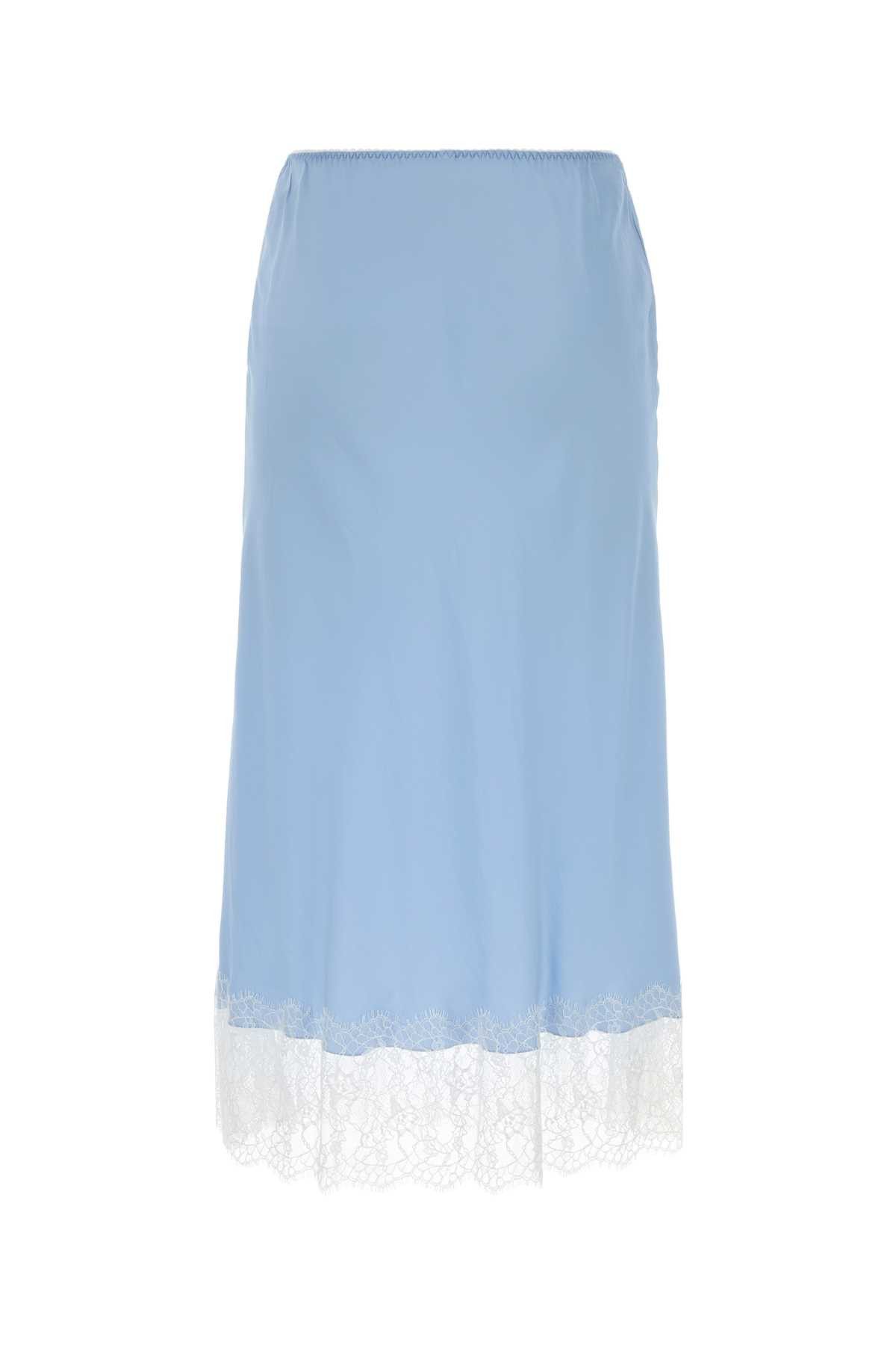 Moschino Light-Blue Satin Skirt Size 27" / US 4 / IT 40 - 2 Thumbnail