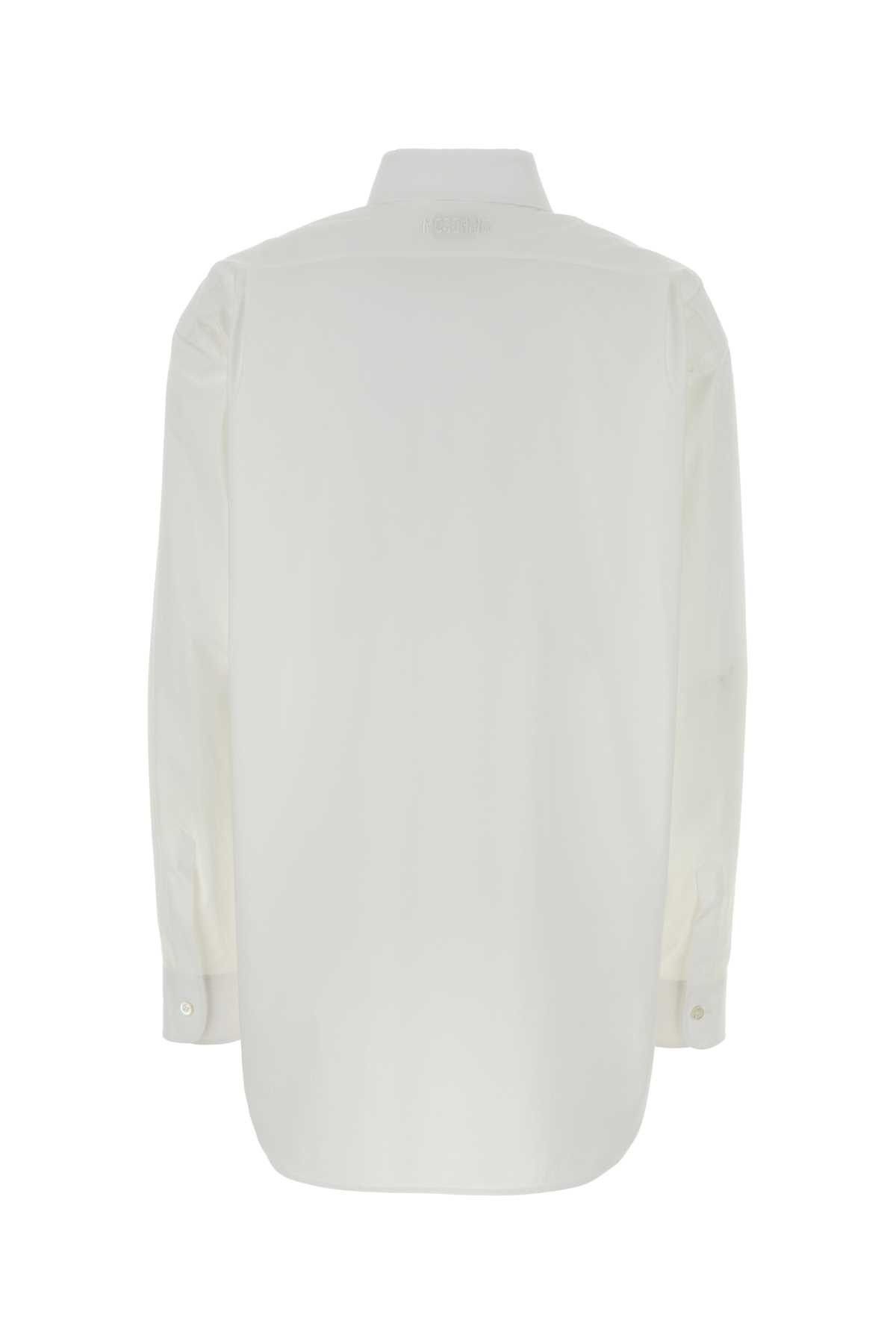 Moschino White Stretch Poplin Shirt Size S / US 4 / IT 40 - 2 Thumbnail