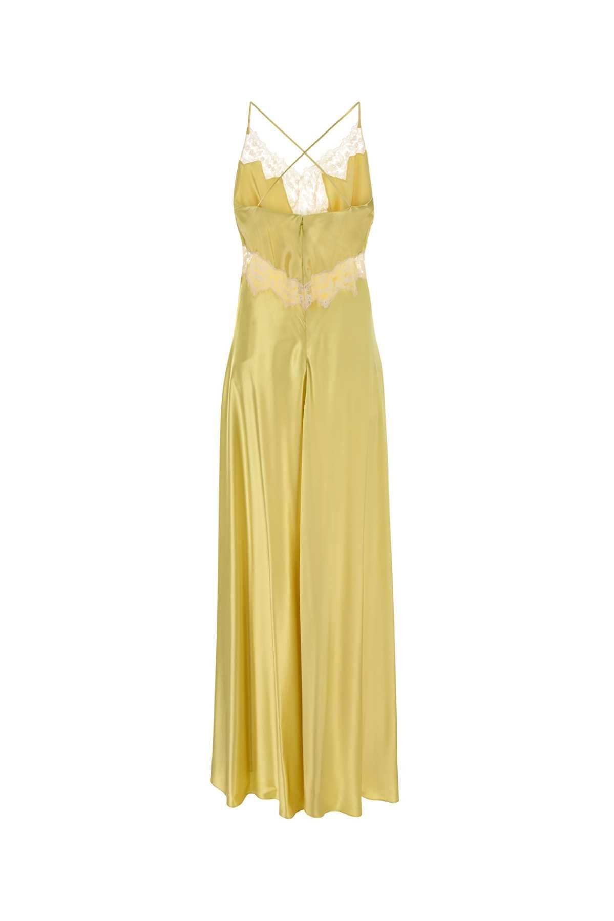 Alberta Ferretti Yellow Satin Long Dress Size S / US 4 / IT 40 - 2 Thumbnail