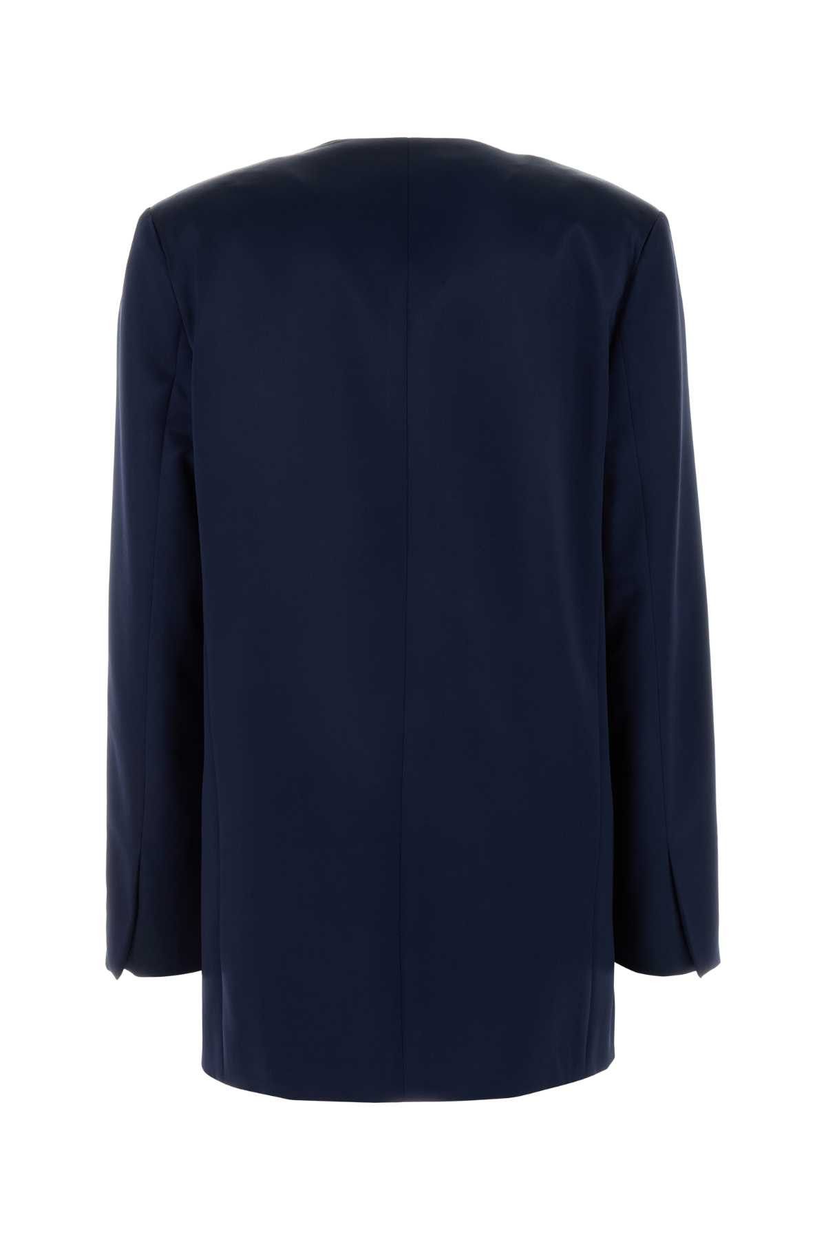 Alberta Ferretti Navy Blue Satin Blazer Size M / US 6-8 / IT 42-44 - 2 Thumbnail
