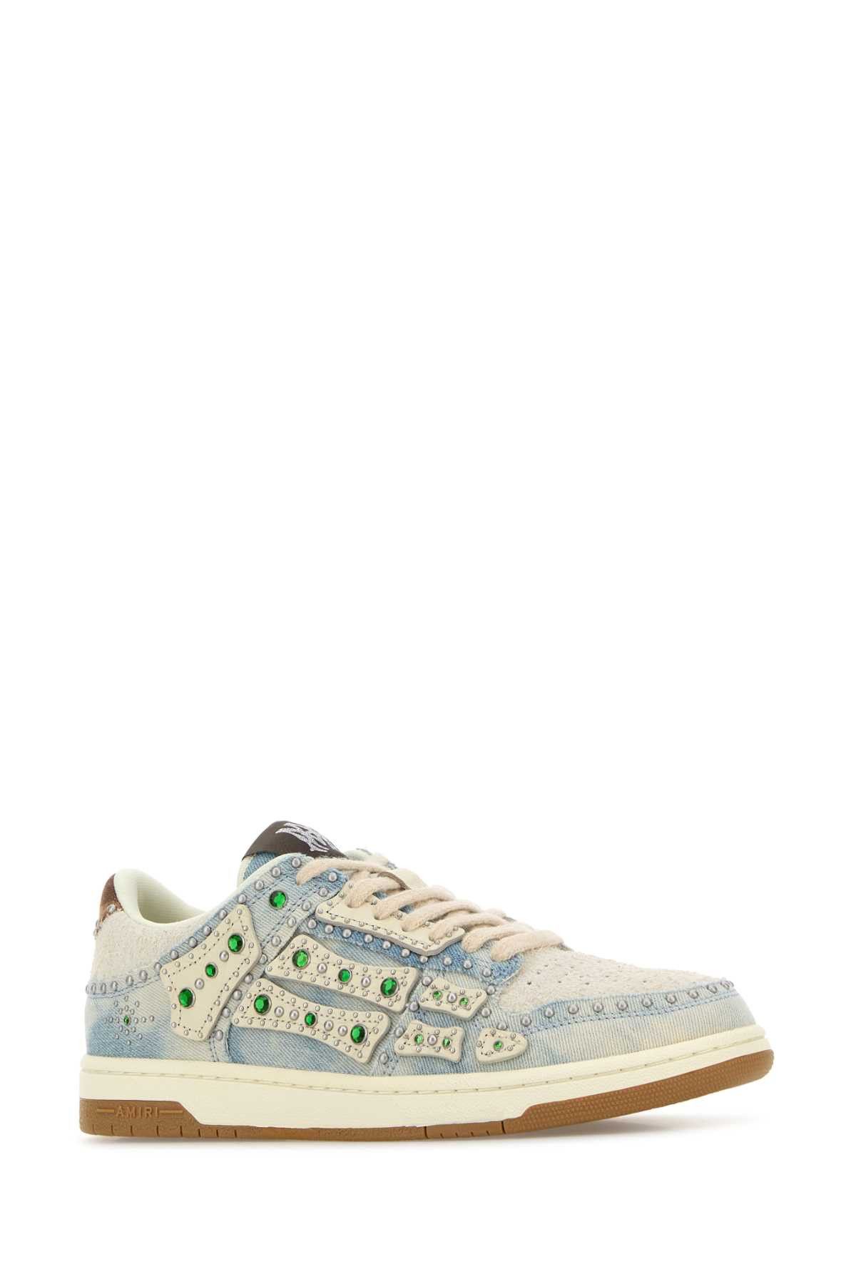 Denim Stud Skel Sneakers