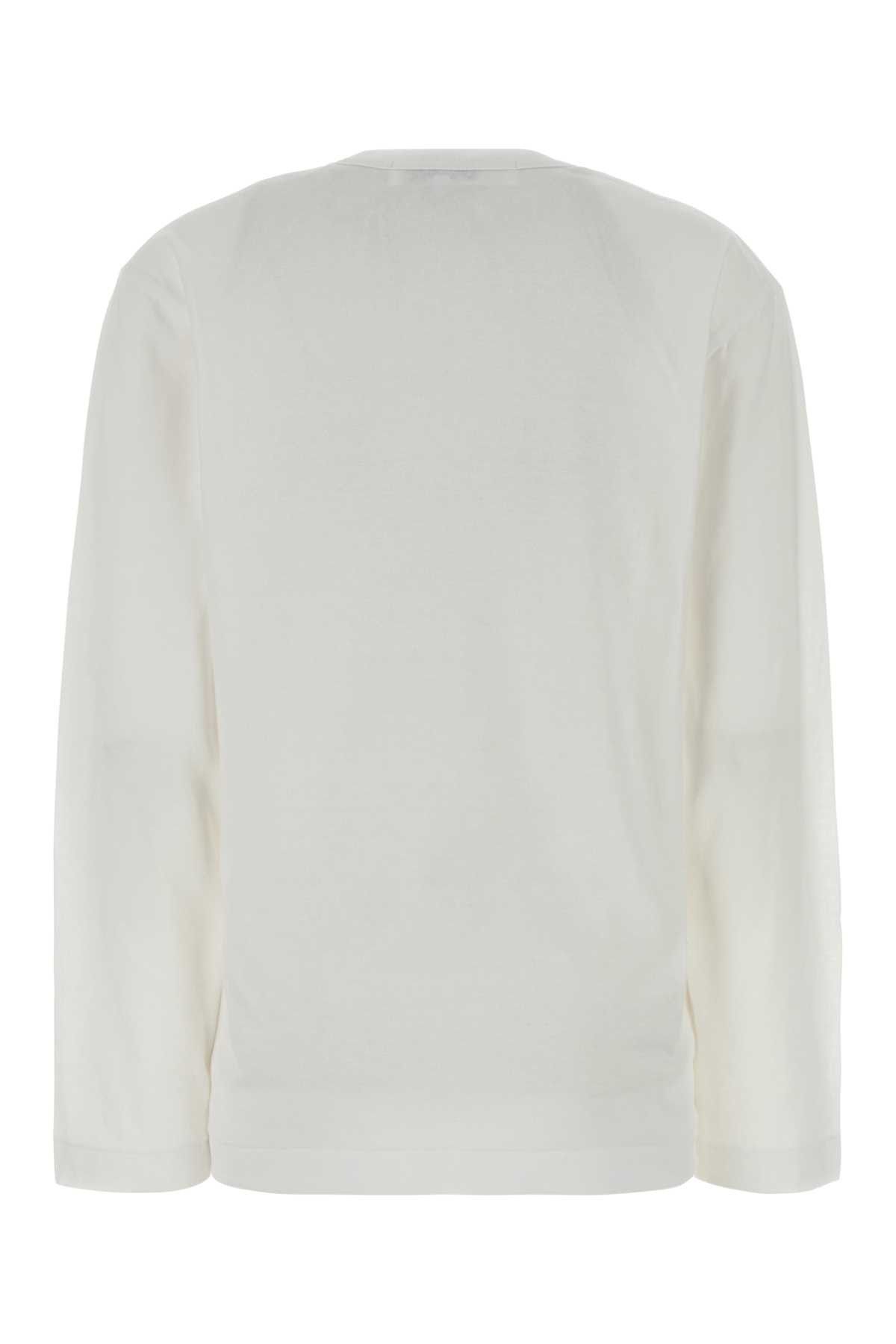 Comme des Garcons PLAY White Cotton T-Shirt Size XL / US 12-14 / IT 48-50 - 2 Thumbnail