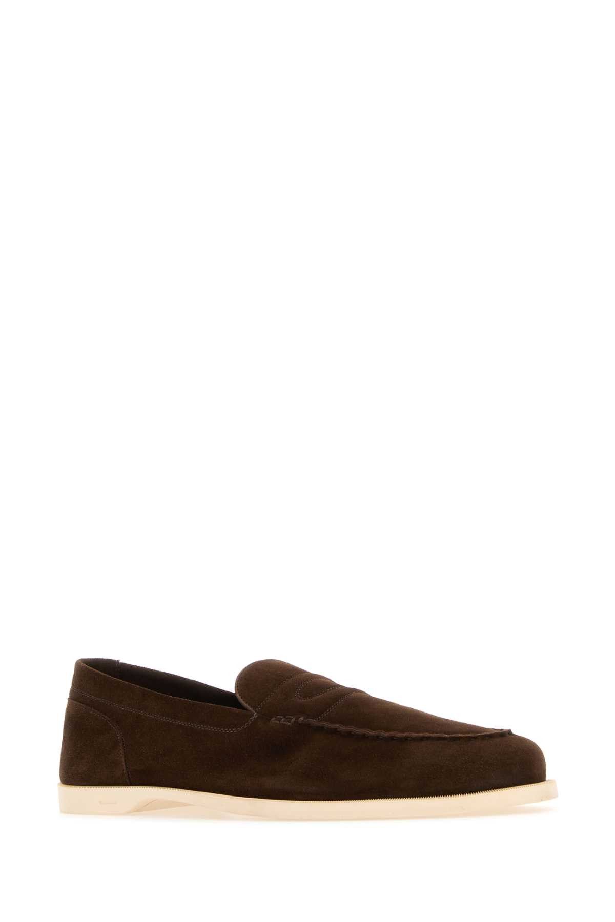 John Lobb Chocolate Suede Pace Loafers Size US 9.5 / EU 42-43 - 2 Thumbnail