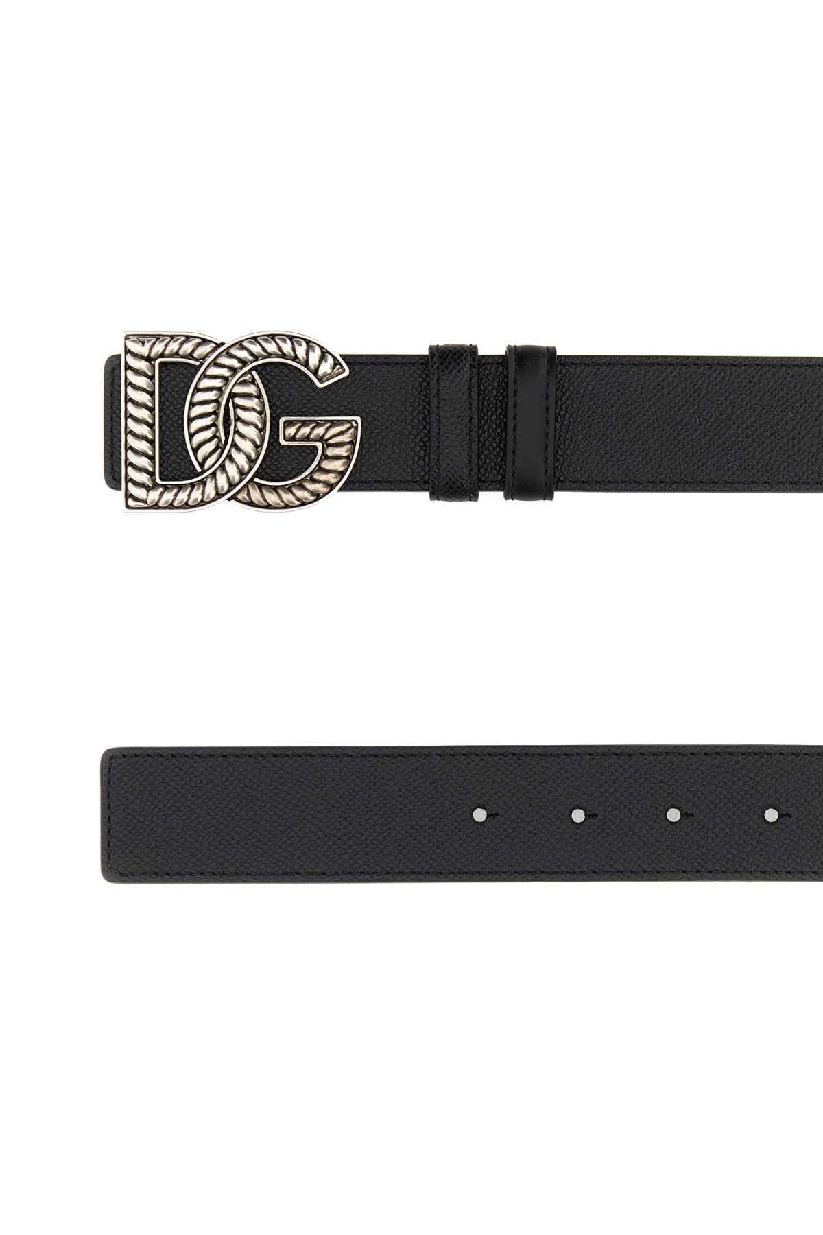 Dolce & Gabbana Black Leather Reversible Belt Size ONE SIZE - 2 Thumbnail
