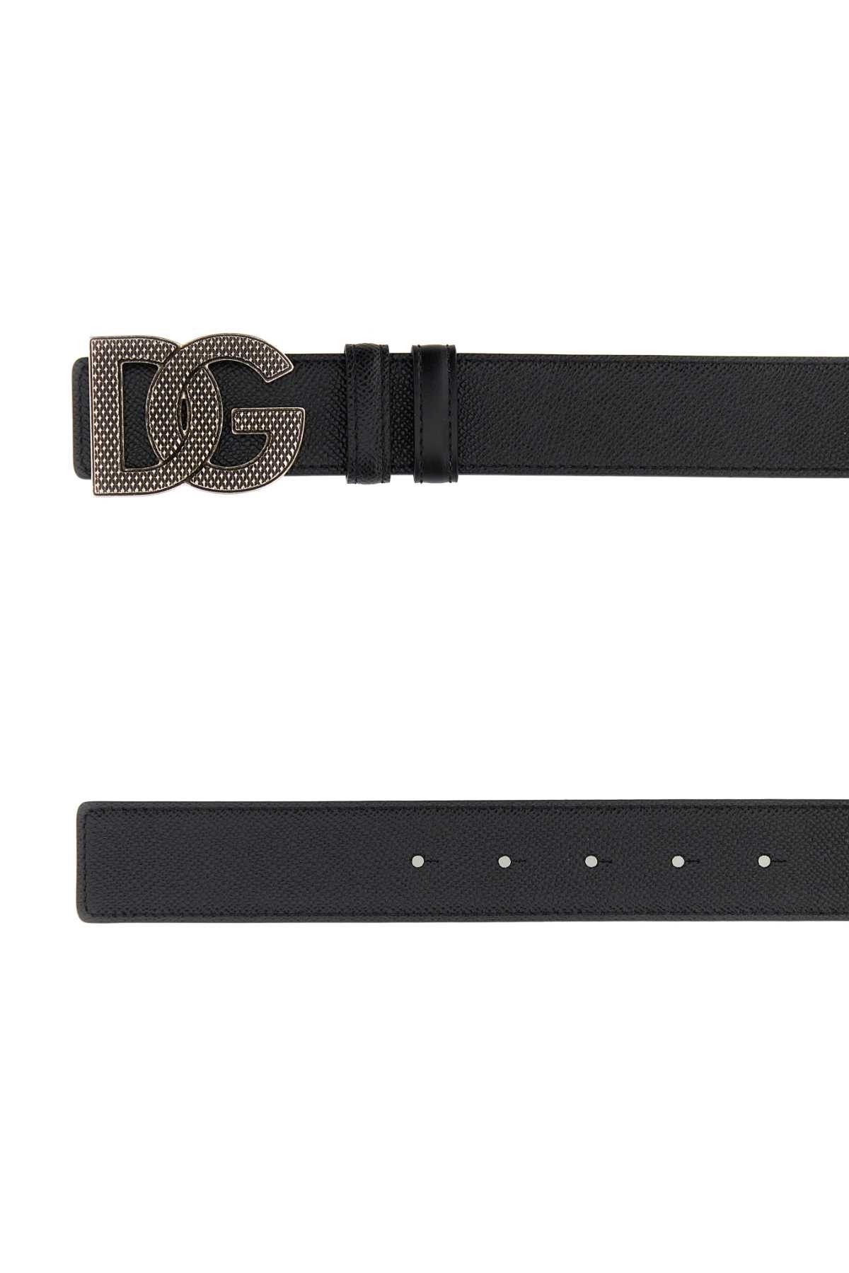 Dolce & Gabbana Black Leather Reversible Belt Size ONE SIZE - 2 Thumbnail