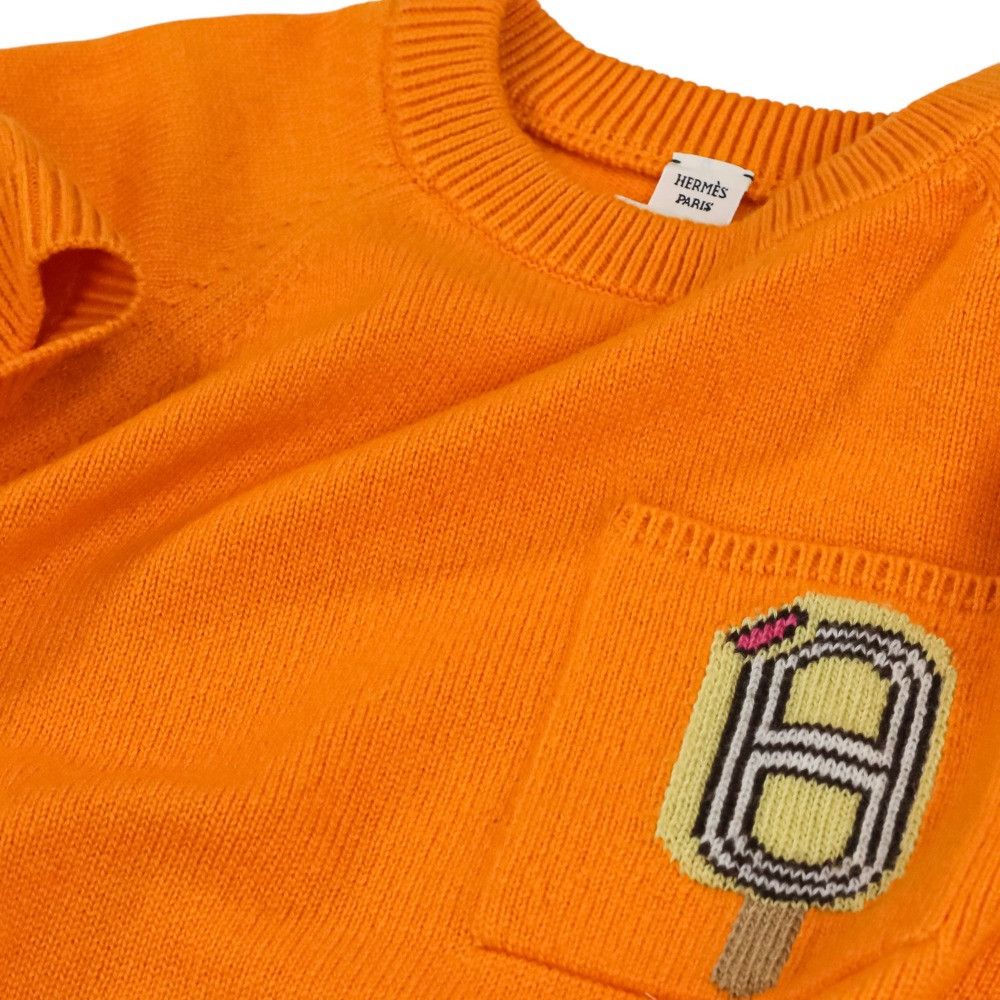 Hermes Hermes Hermès Funny Ice Cream Cashmere Short Sleeve Knit40 Textile Tops DUTY FREE for USA Size ONE SIZE - 6 Thumbnail