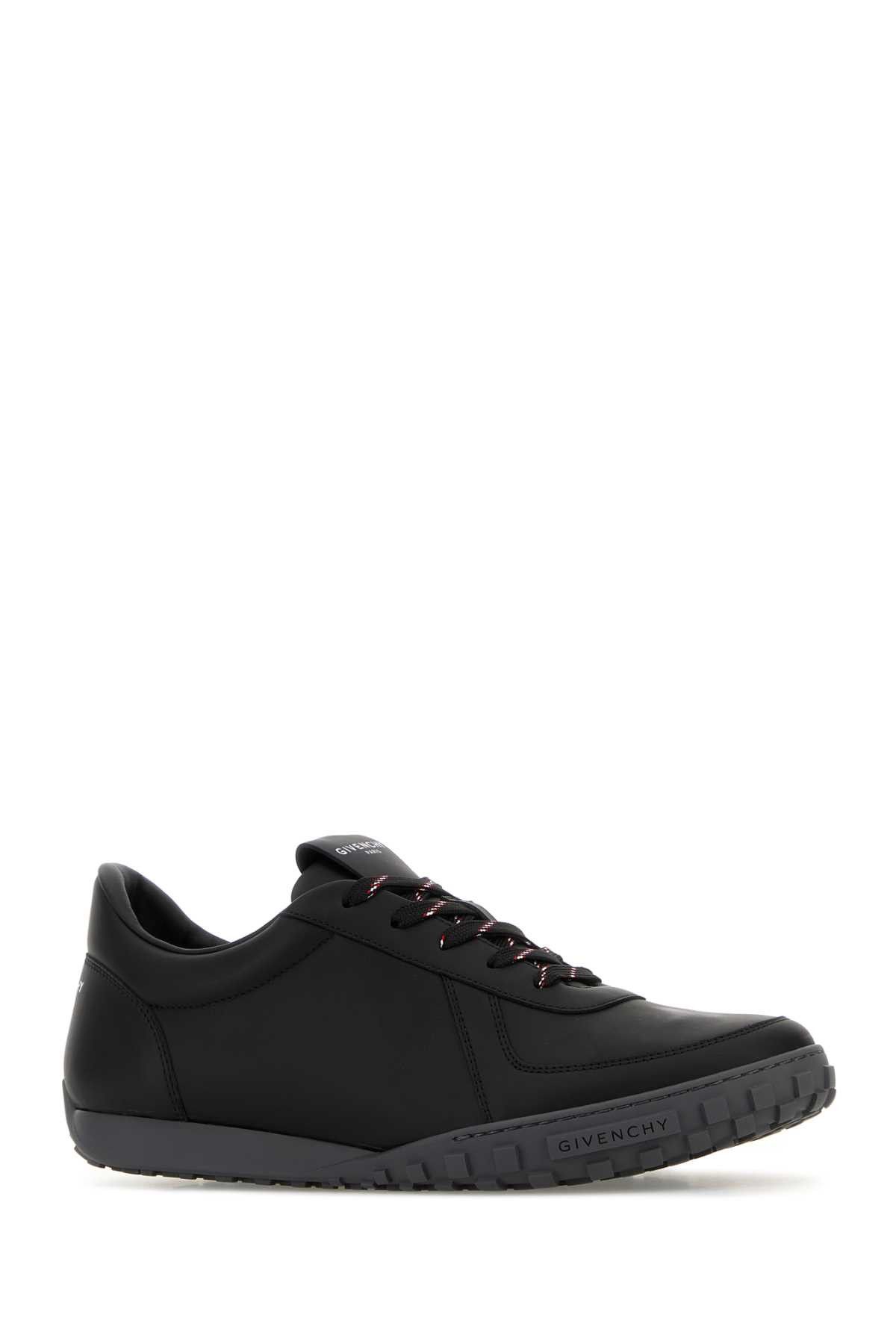Black Leather Glide Sneakers