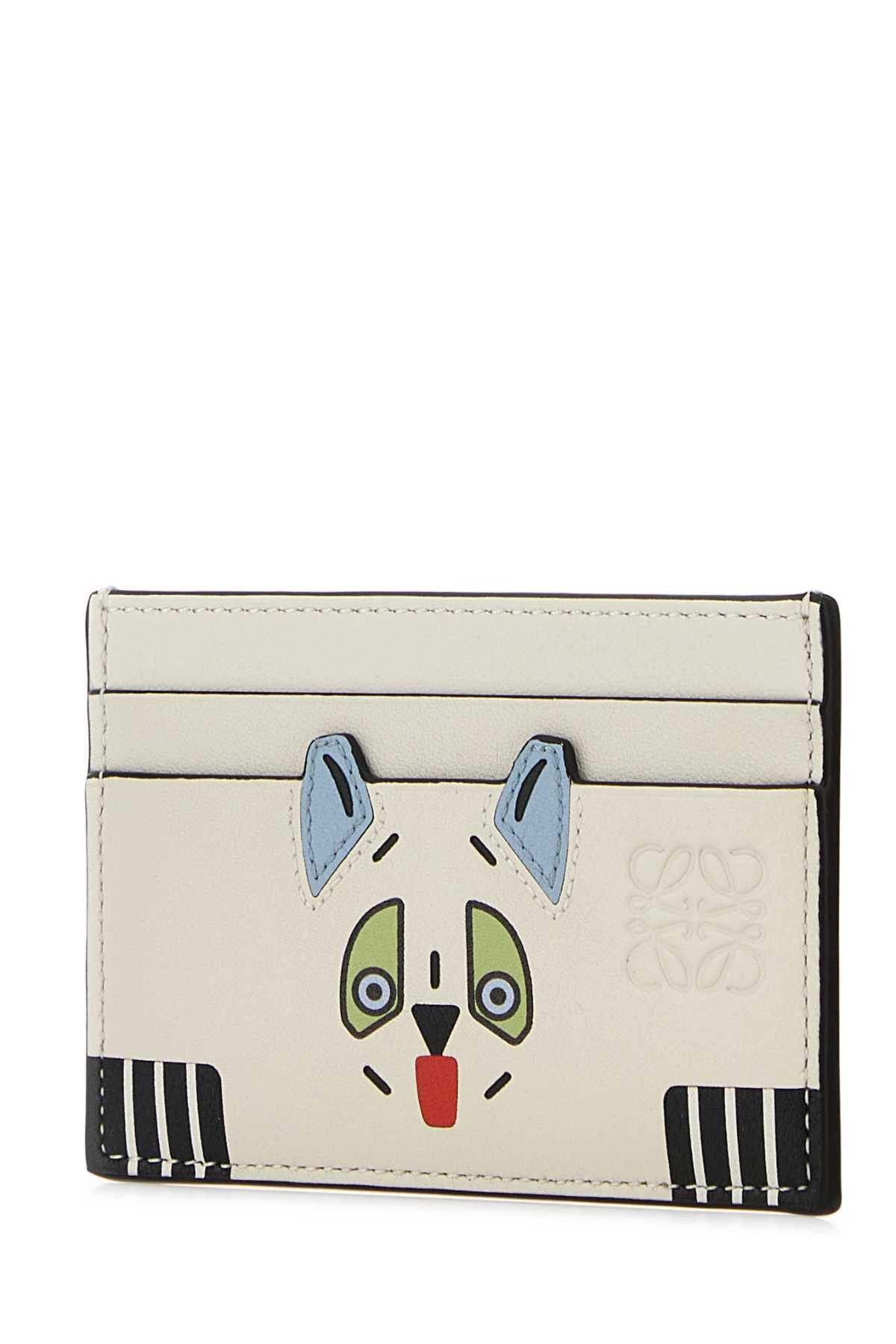 Loewe Ivory Leather Futurist Cats Card Holder Size ONE SIZE - 2 Thumbnail