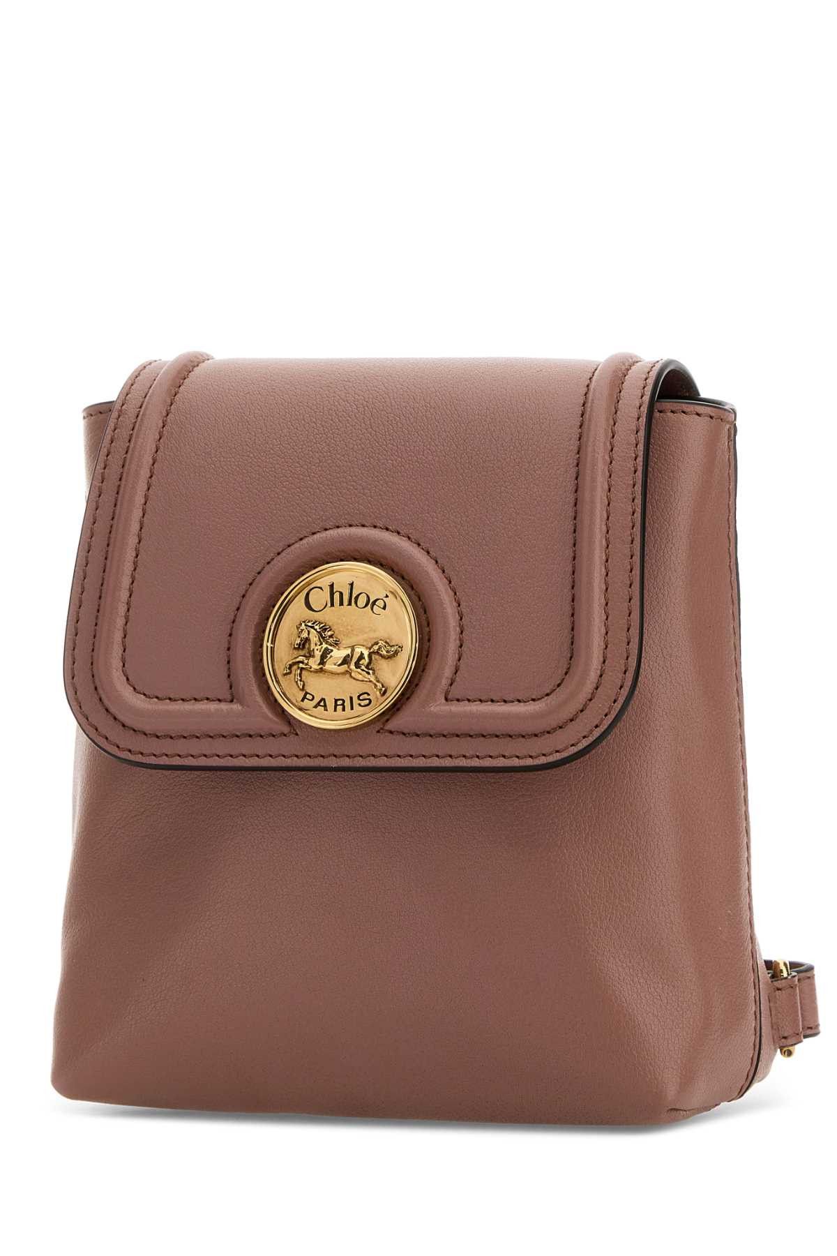 Chloe Antiqued Pink Leather Horse Medal Backpack Size ONE SIZE - 2 Thumbnail