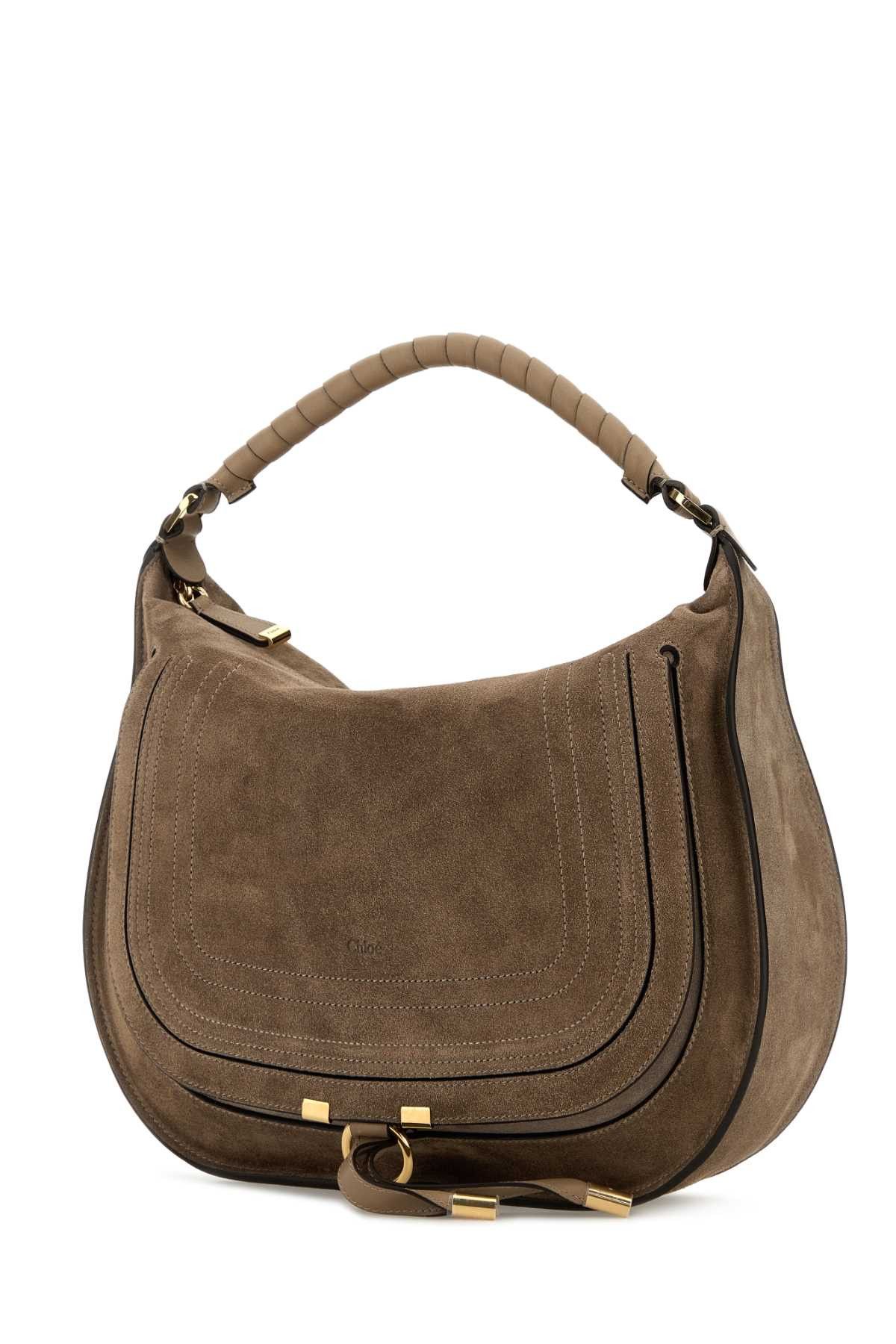 Chloe Dove Grey Suede Marcie Shoulder Bag Size ONE SIZE - 2 Thumbnail