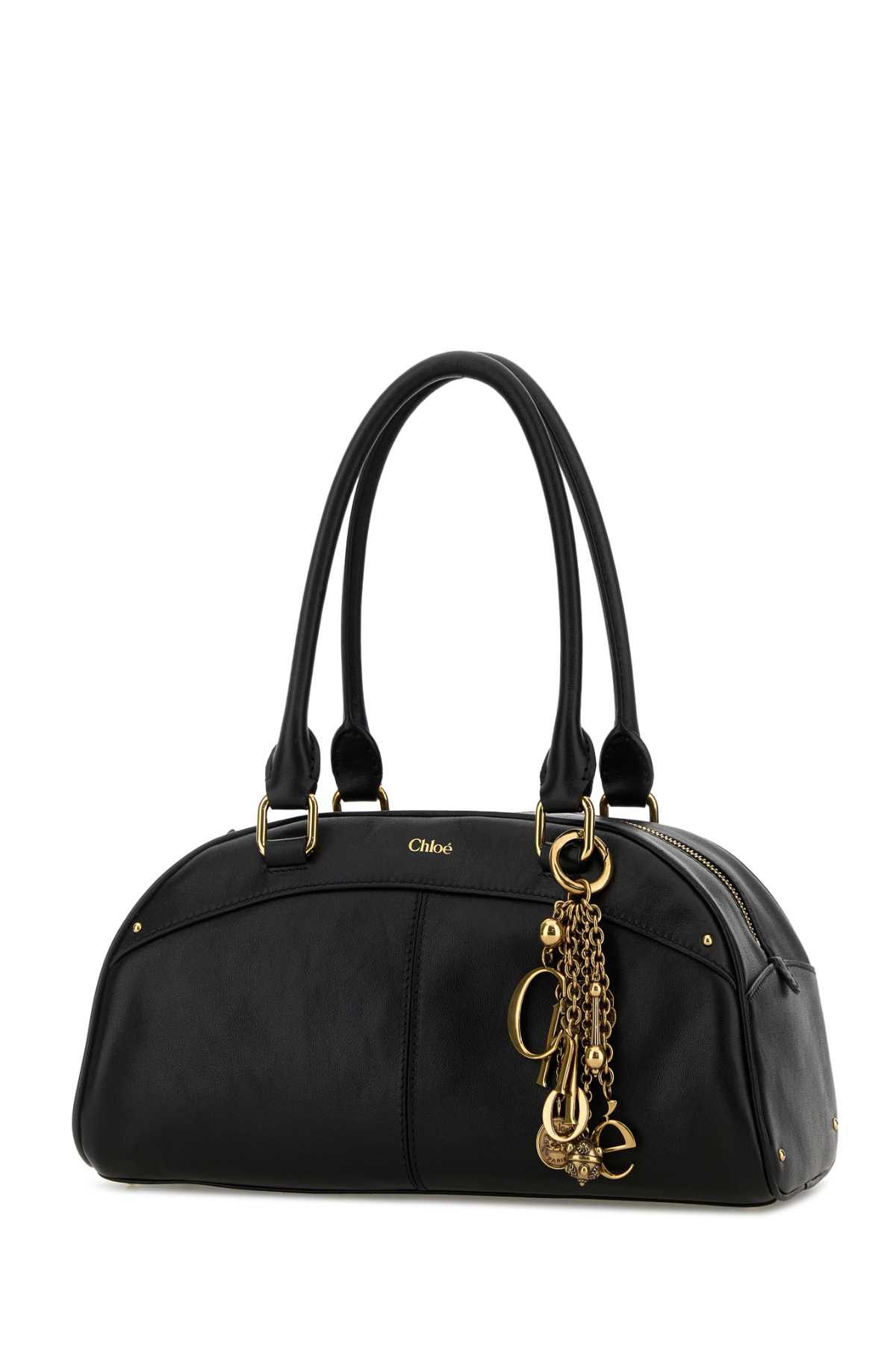 Chloe Black Leather Bowling Handbag Size ONE SIZE - 2 Thumbnail