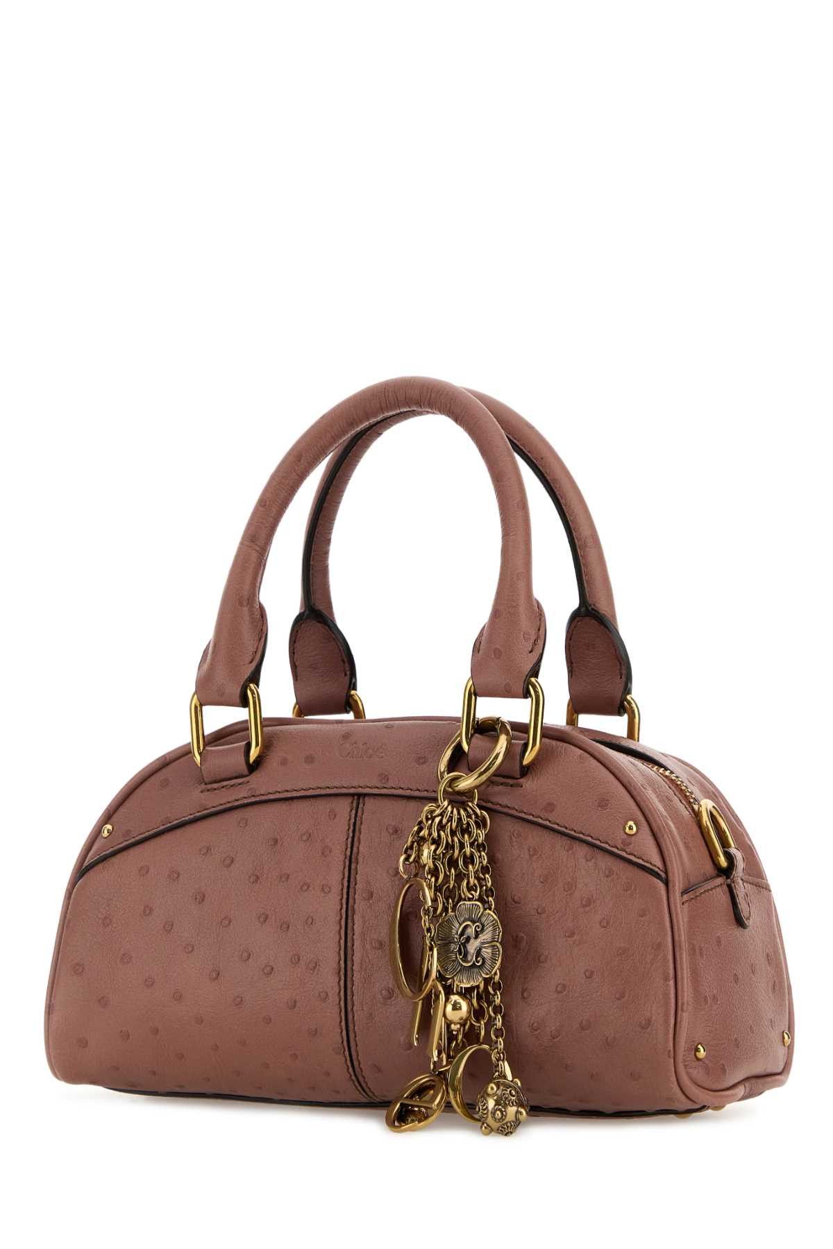 Chloe Antiqued Pink Leather Bowling Handbag Size ONE SIZE - 2 Thumbnail