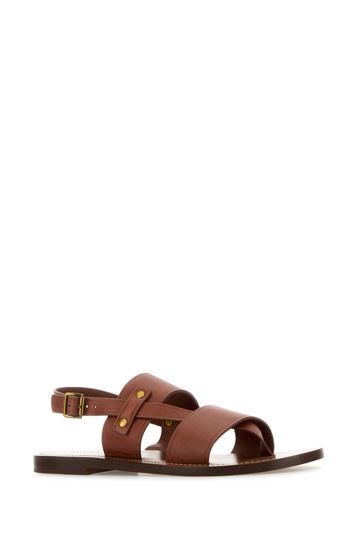 Soeur Caramel Leather Amazonia Thong Sandals Size US 7 / IT 37 - 2 Thumbnail