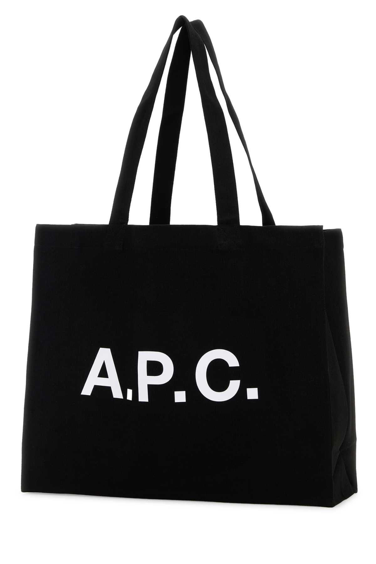 A.P.C. Black Canvas Diane Shopping Bag Size ONE SIZE - 2 Thumbnail