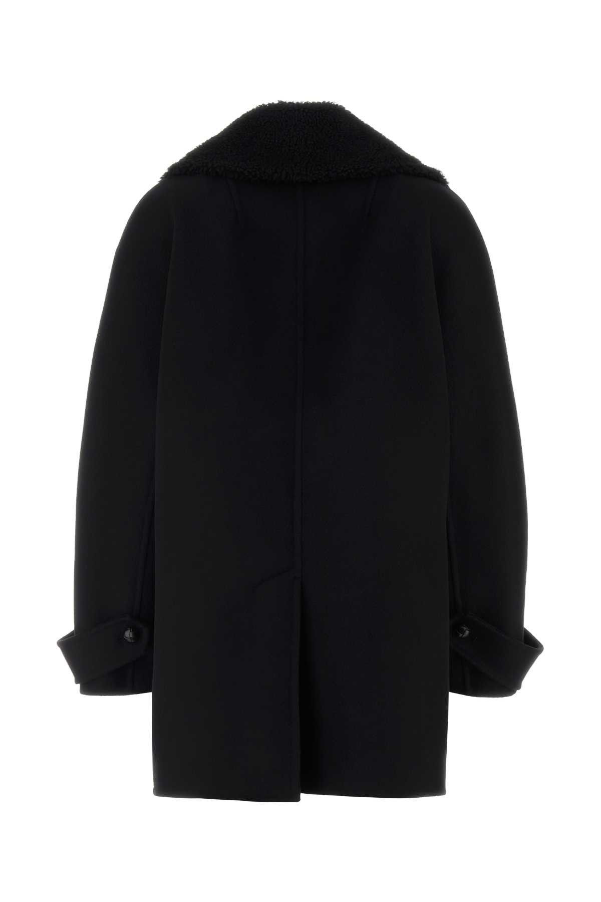 Ermanno Scervino Black Wool Coat Size XS / US 0-2 / IT 36-38 - 2 Thumbnail