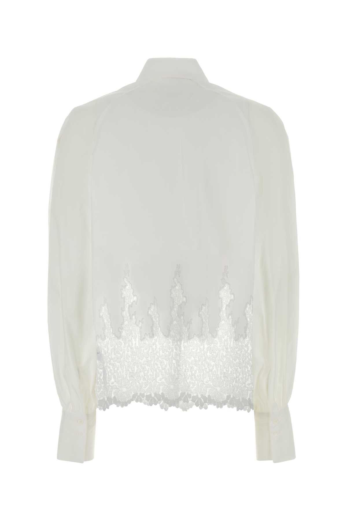 Ermanno Scervino White Poplin Shirt Size S / US 4 / IT 40 - 2 Thumbnail