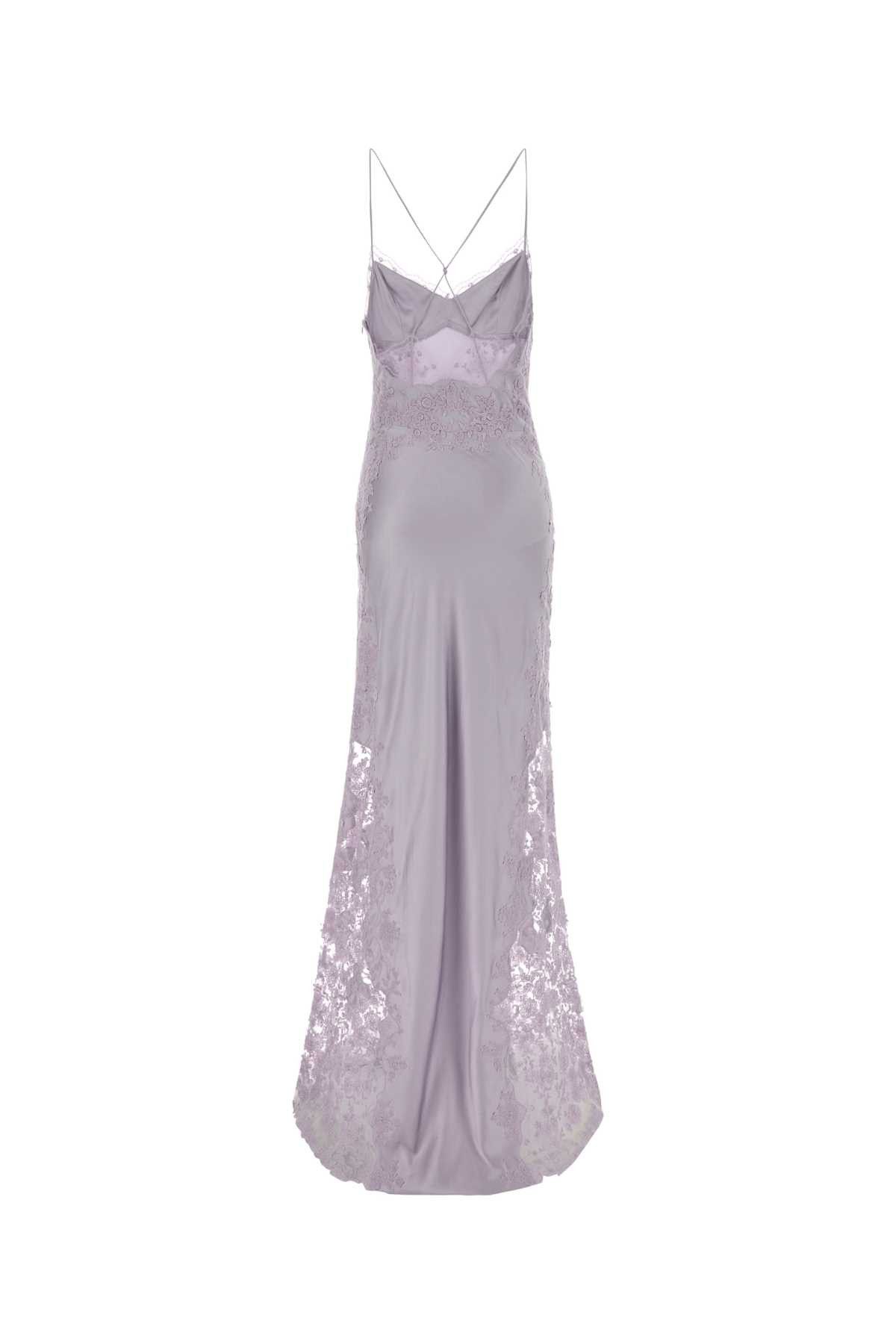 Ermanno Scervino Lilac Satin Long Dress Size S / US 4 / IT 40 - 2 Thumbnail