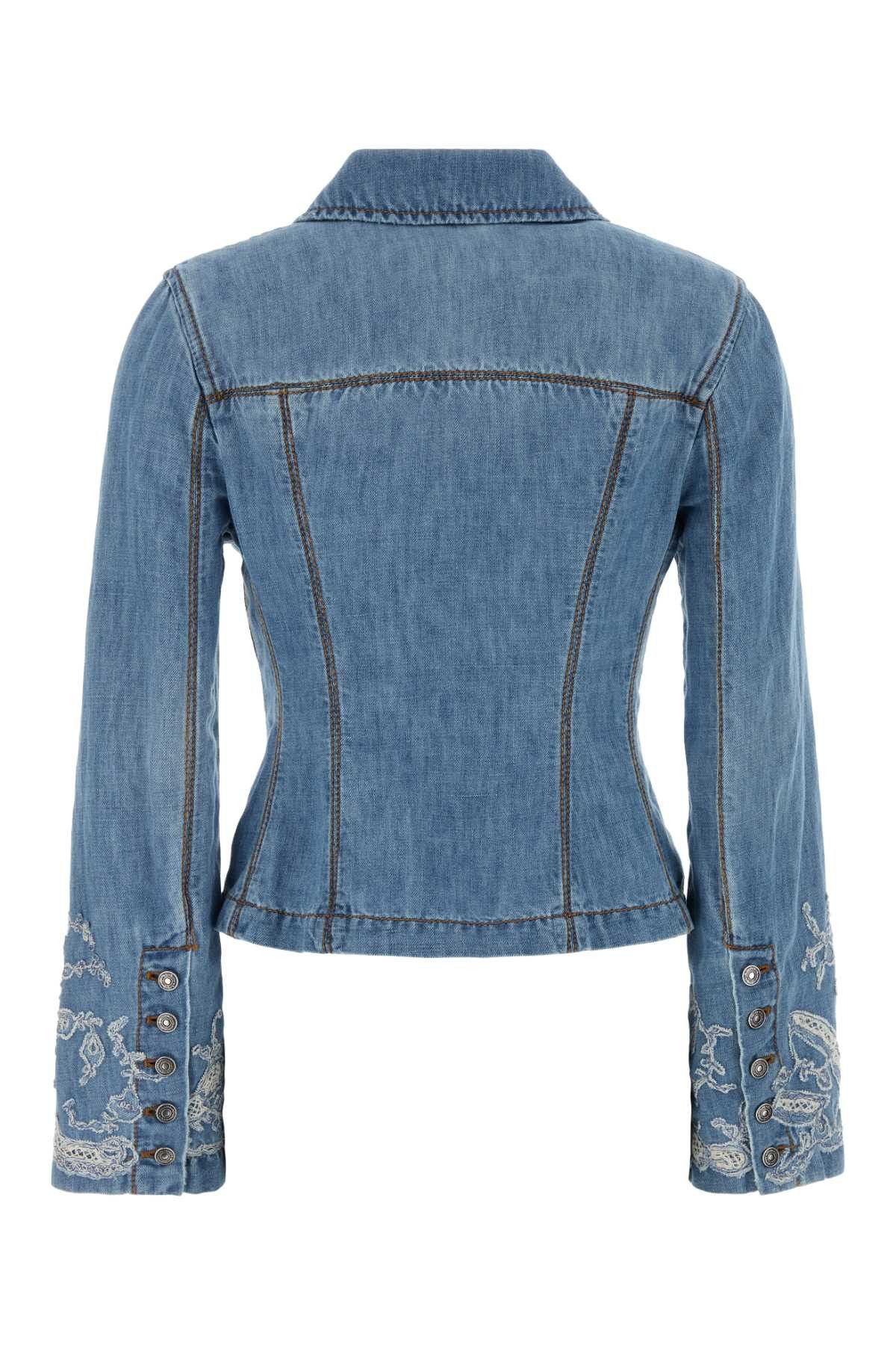 Ermanno Scervino Denim Jacket Size S / US 4 / IT 40 - 2 Thumbnail