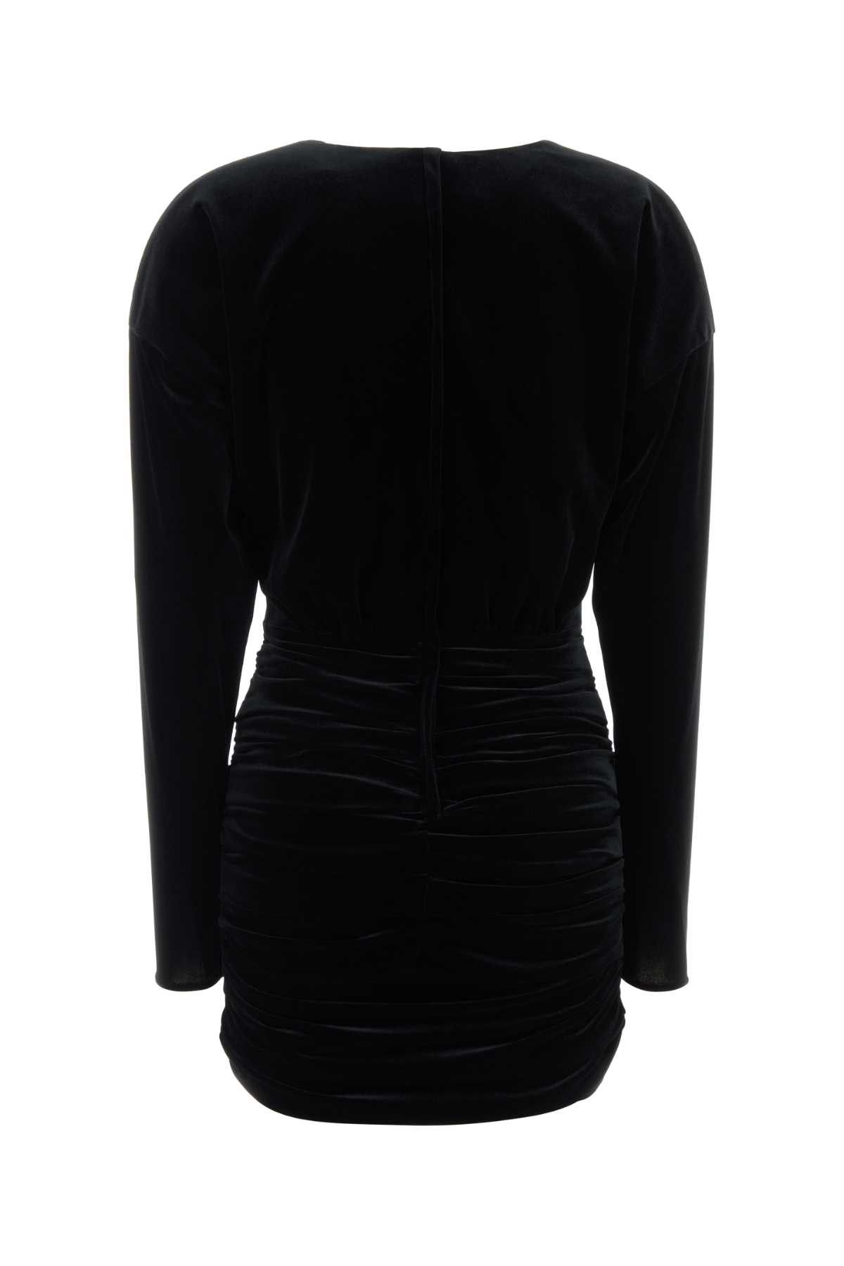 Dolce & Gabbana Black Velvet Mini Dress Size XS / US 0-2 / IT 36-38 - 2 Thumbnail