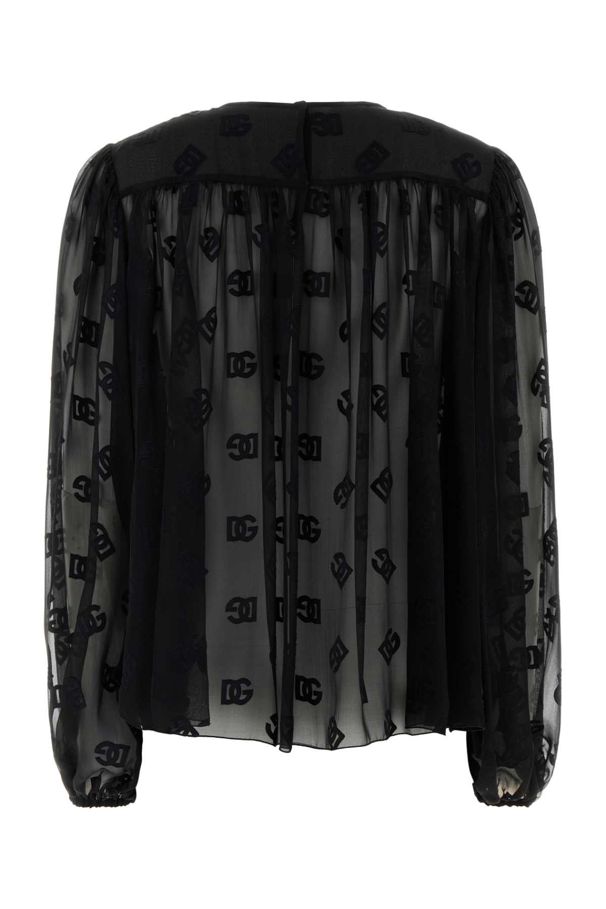 Dolce & Gabbana Black Organza Blouse Size S / US 4 / IT 40 - 2 Thumbnail