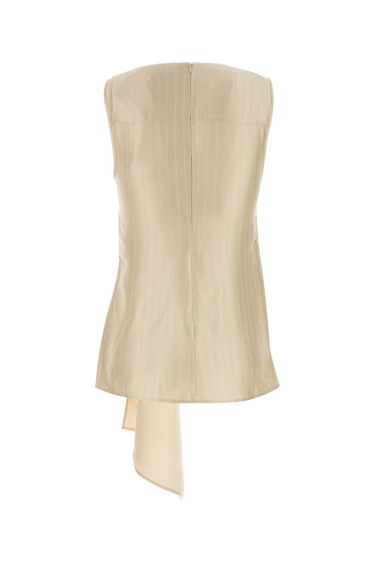 Loulou de Saison Cream Satin Fonda Top Size M / US 6-8 / IT 42-44 - 2 Thumbnail