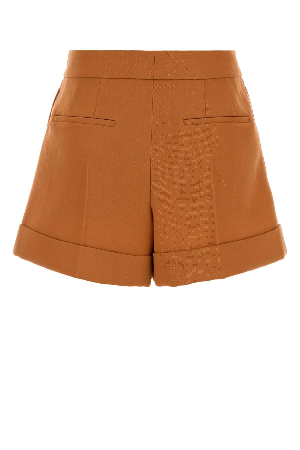 Orange Grain De Poudre Shorts