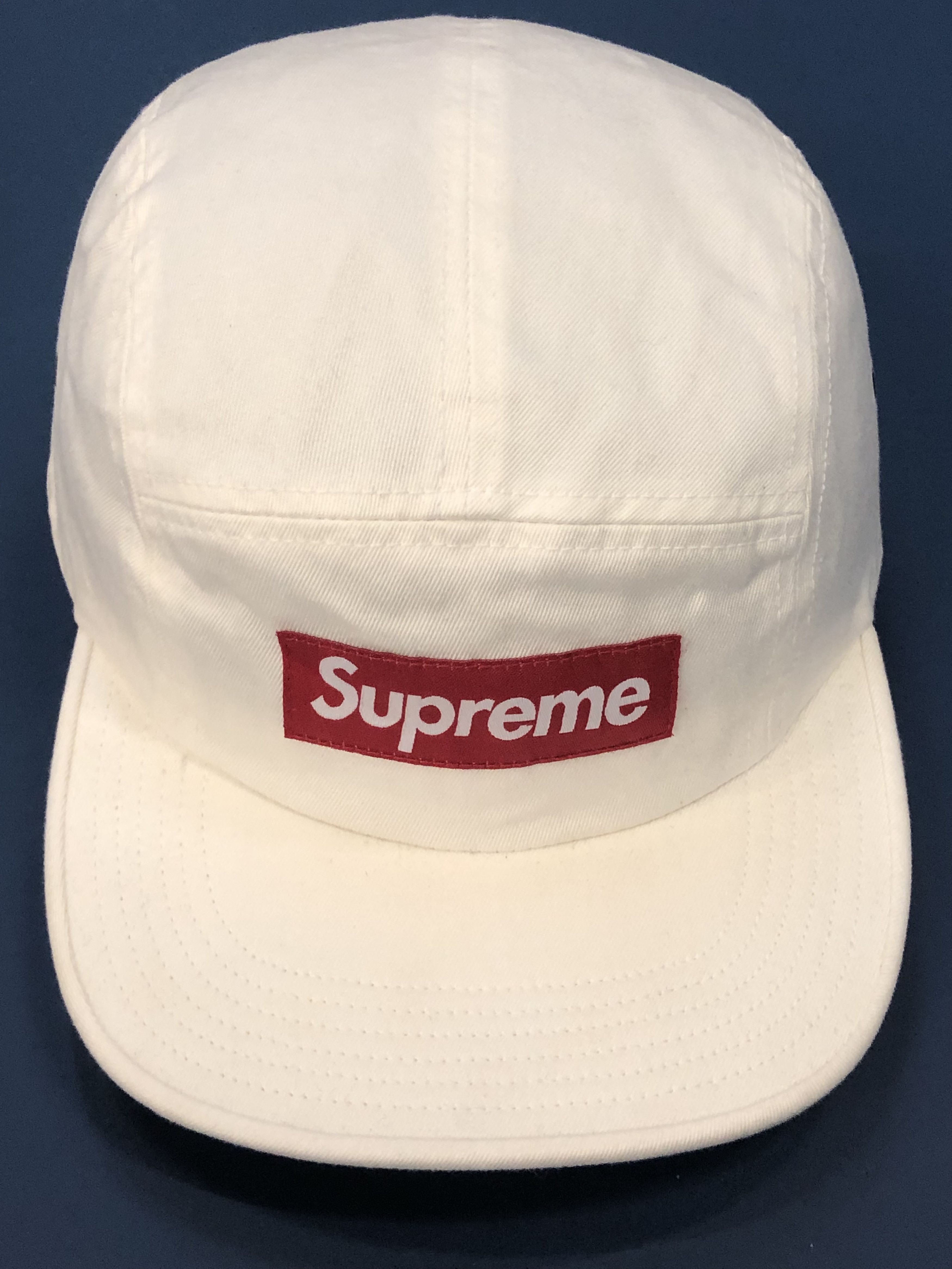 NWT Supreme Washed Twill Camo Box Logo Hat Red White Blue Camp DS