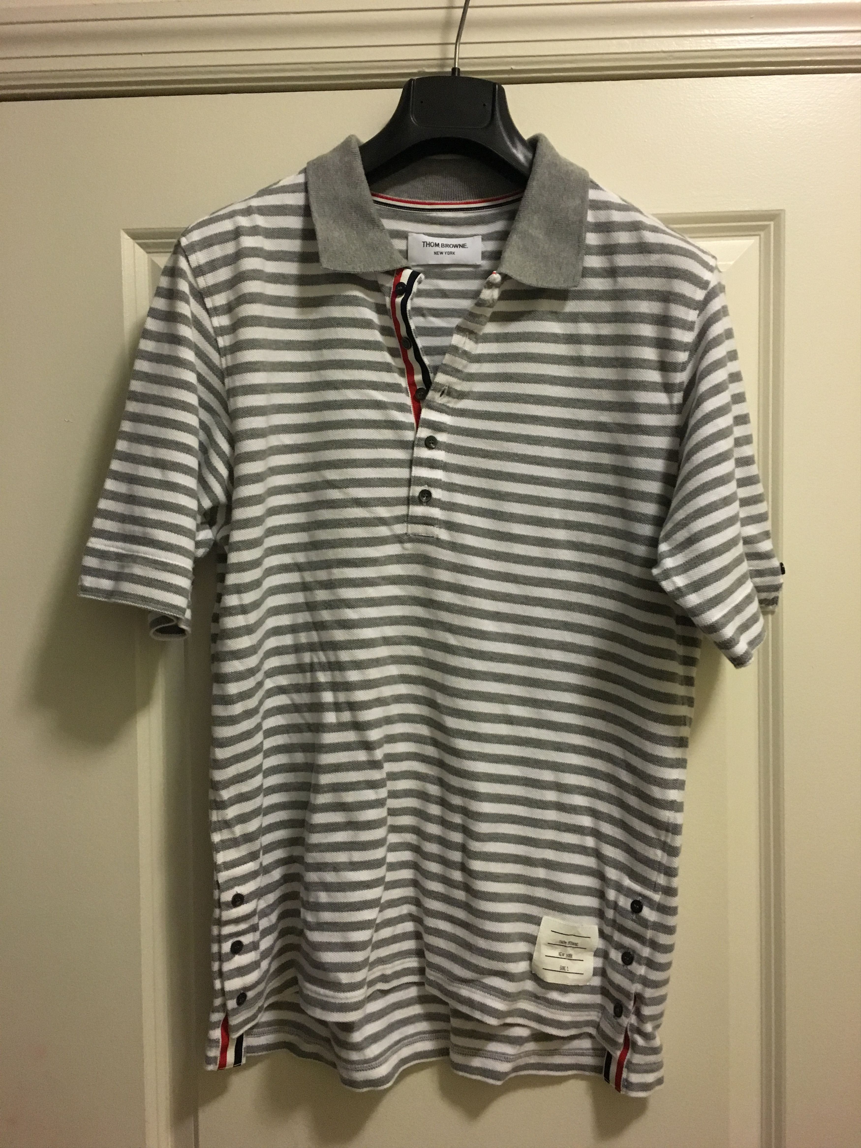 Thom Browne Thom Browne hidden Tricolor polo shirt sz2 Size US M / EU 48-50 / 2 - 1 Preview