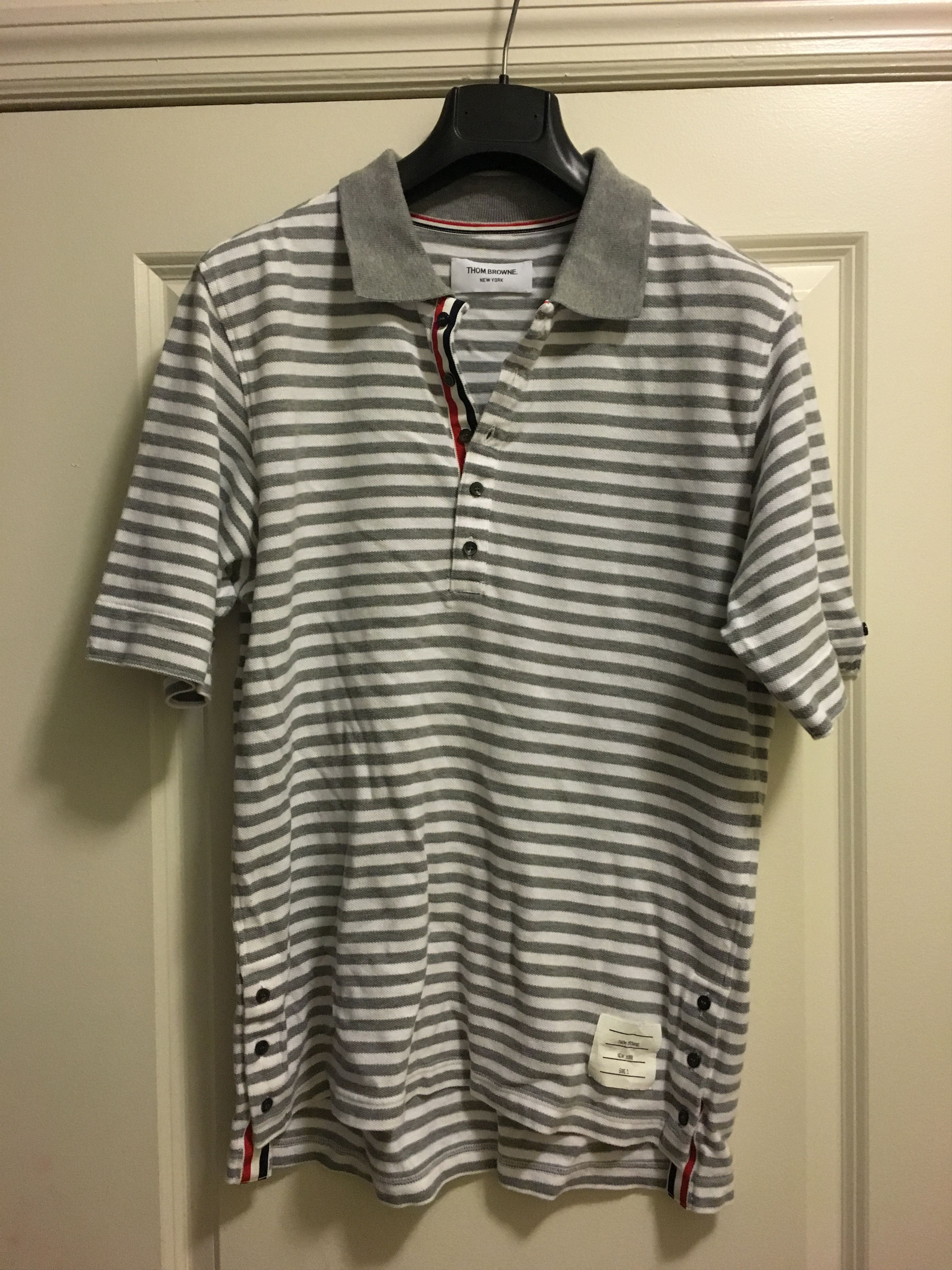 Thom Browne hidden Tricolor polo shirt sz2