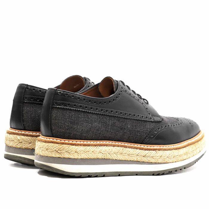 Prada Prada Prada 2EG015 Calfskin Cotton Jute Derby Shoes Leather Shoes 2EG015 DUTY FREE for USA Size ONE SIZE - 12 Thumbnail