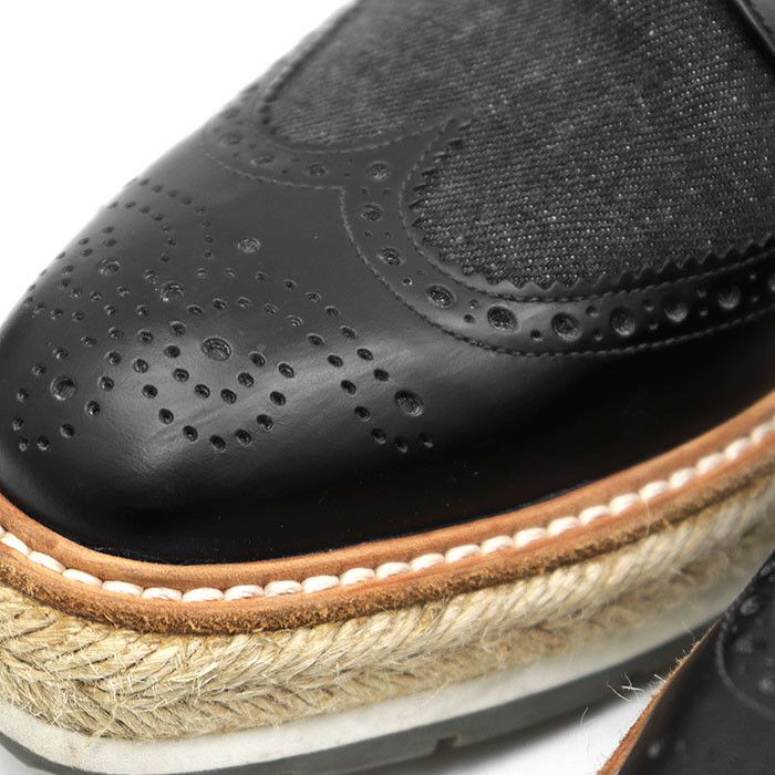 Prada Prada Prada 2EG015 Calfskin Cotton Jute Derby Shoes Leather Shoes 2EG015 DUTY FREE for USA Size ONE SIZE - 2 Thumbnail