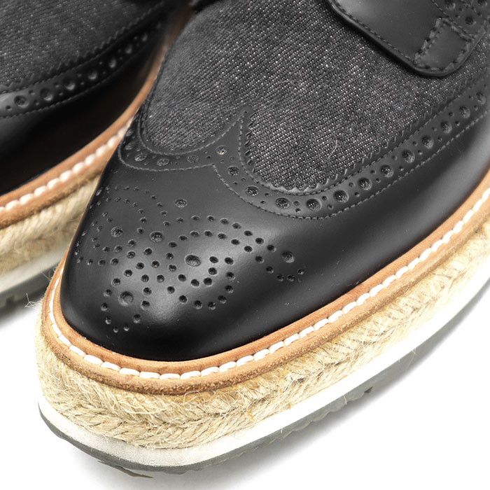 Prada Prada Prada 2EG015 Calfskin Cotton Jute Derby Shoes Leather Shoes 2EG015 DUTY FREE for USA Size ONE SIZE - 15 Thumbnail