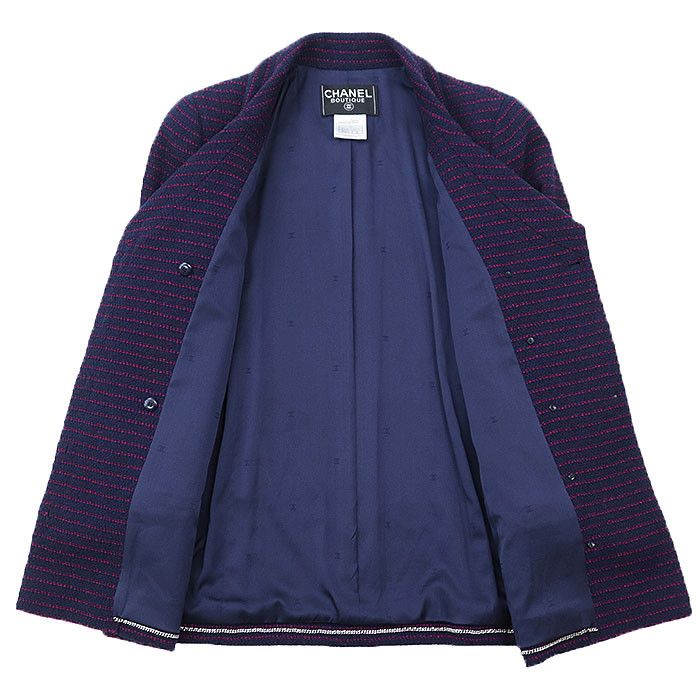 Chanel Chanel Chanel BOUTIQUE Wool Nylon Jacket Textile Outerwear 98A P11497 DUTY FREE for USA Size ONE SIZE - 7 Thumbnail