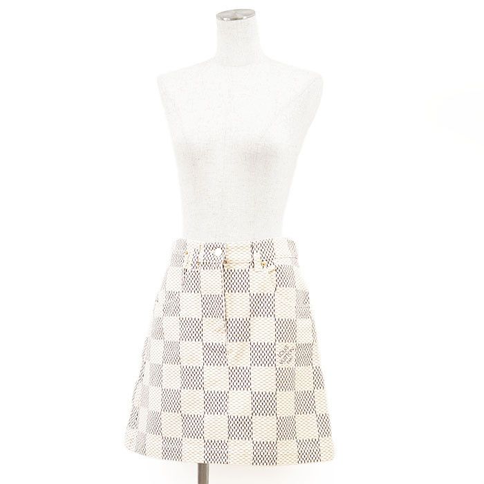 Louis Vuitton Louis Vuitton Louis Vuitton Damier Azur Cotton Skirt Textile Skirts DUTY FREE for USA Size ONE SIZE - 2 Thumbnail